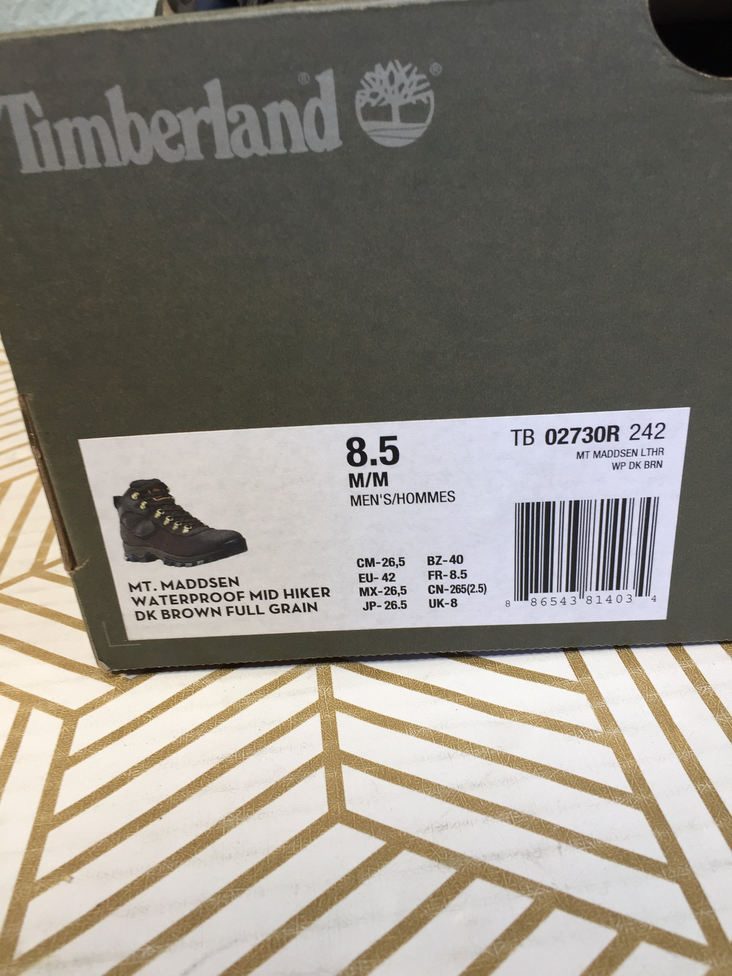 Timberland Men's Anti-Fatigue Hiking Waterproof Leather Mt. Maddsen Boot 8.5 M/M (7899127415022)