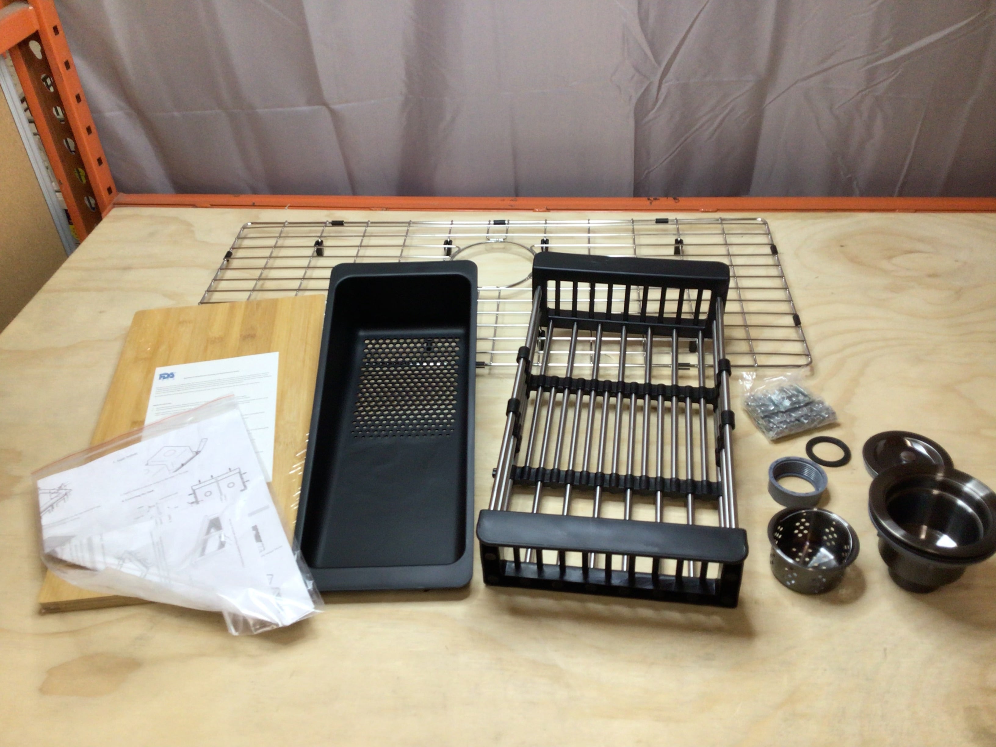 Akdy KS0507 33"x22" All-In-1 Drop In Kitchen Sink Black **OPEN BOX - READ** (8102930940142)