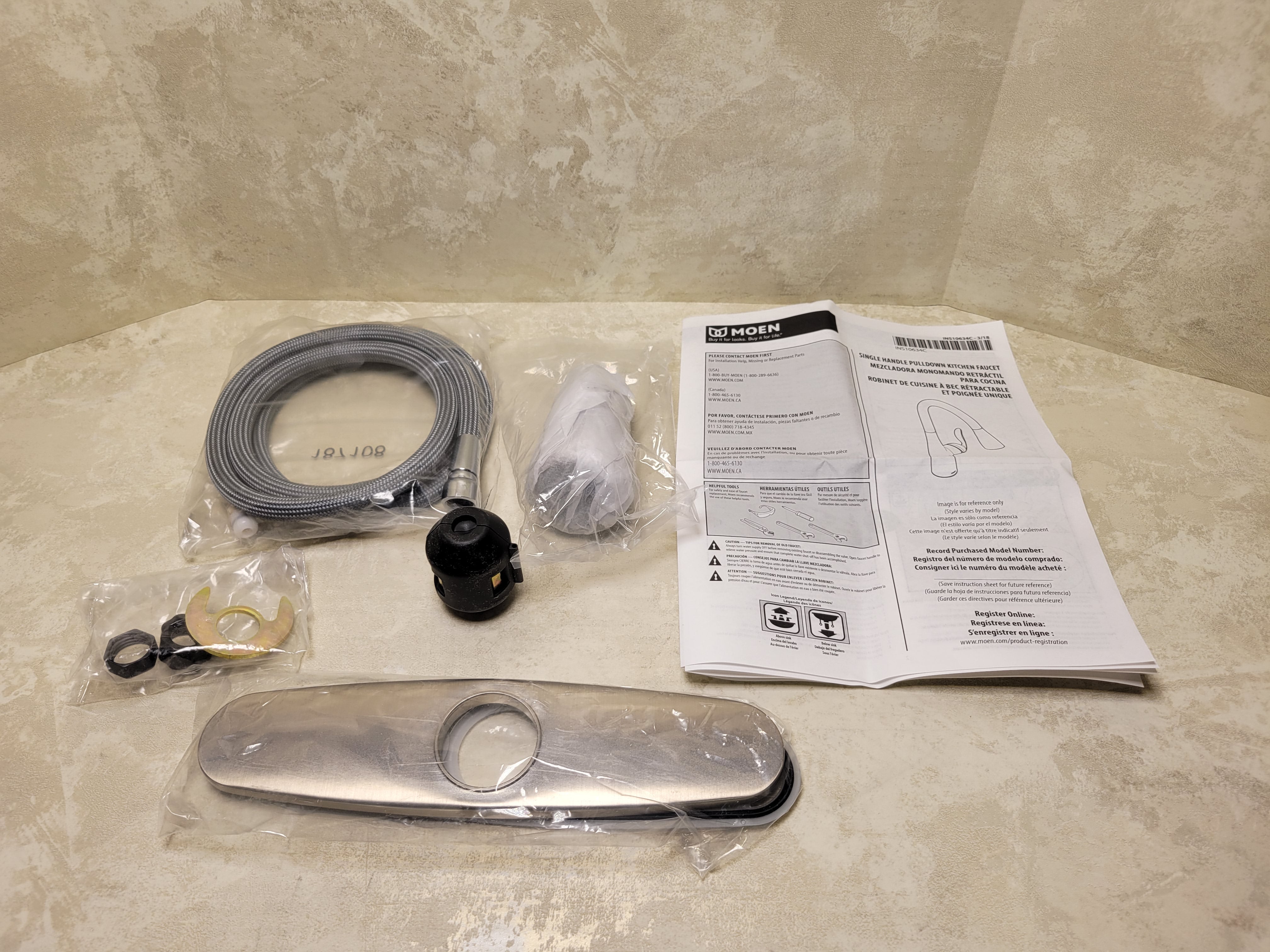 Moen 7594SRS Arbor One-Handle Pulldown Kitchen Faucet, Spot Resist Stainless (7625909272814)