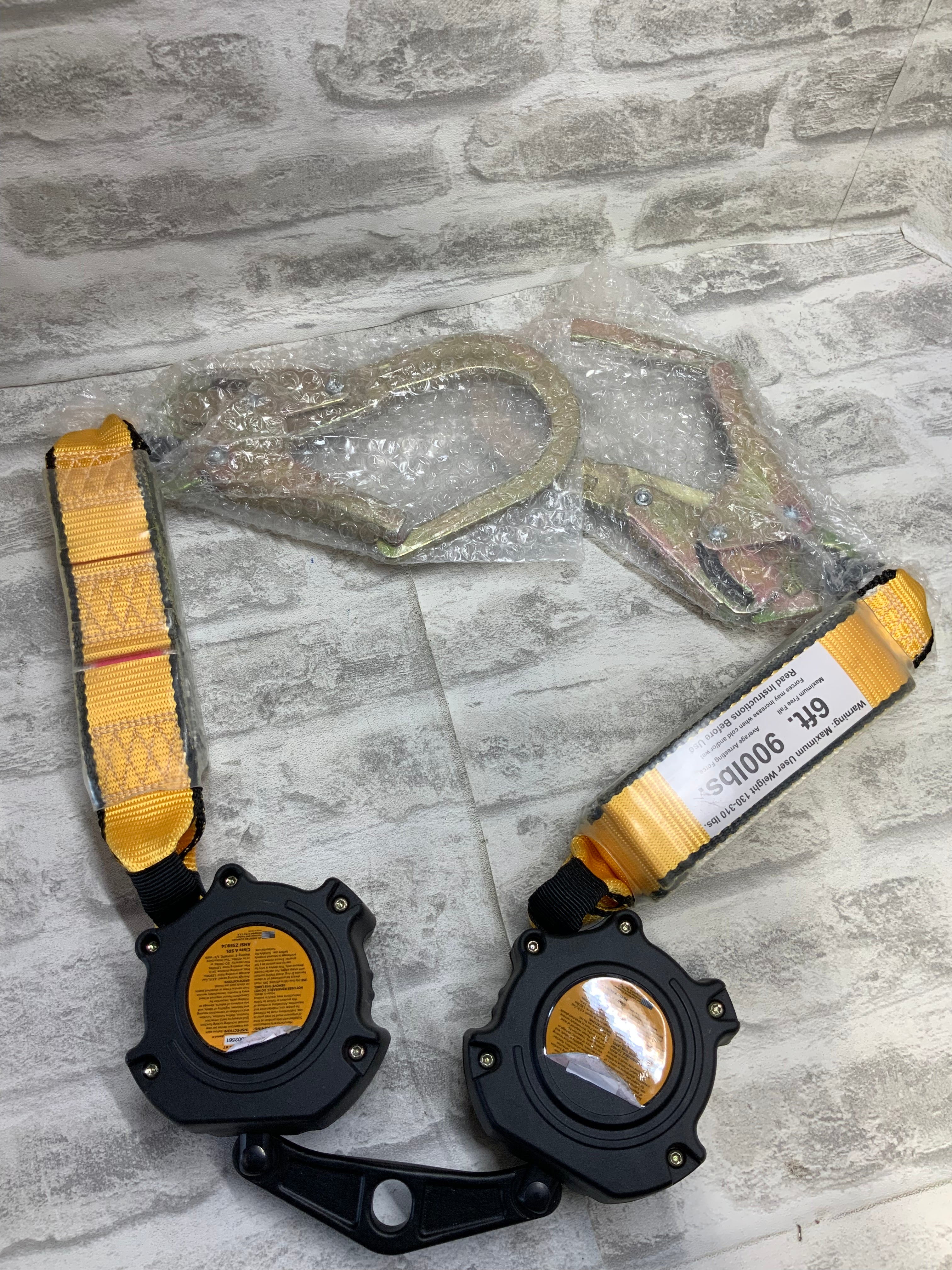 KwikSafety COBRA 6’ Poly Web Self Retracting Lifeline TWIN LEG, Rebar Hooks (7611516092654)