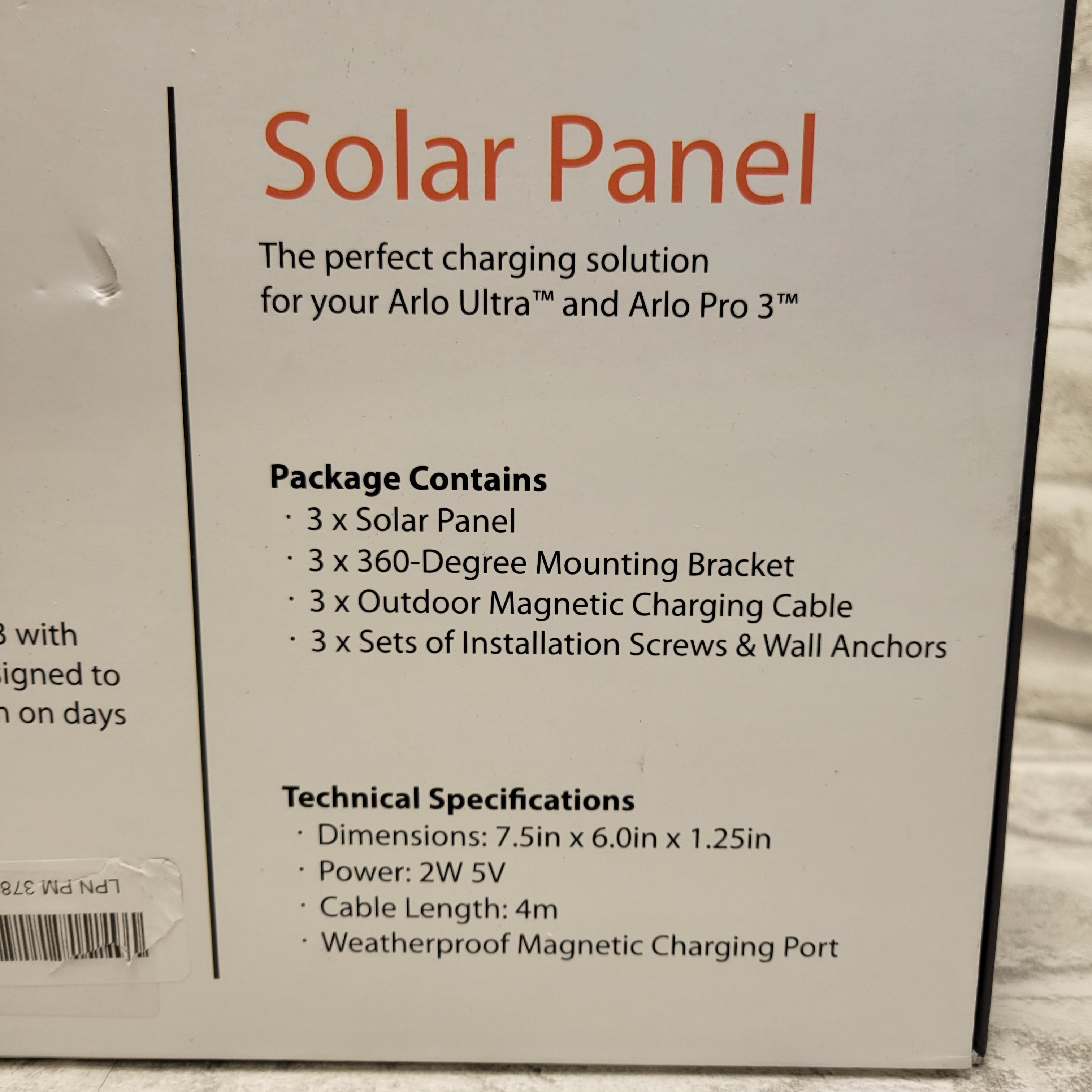 Wasserstein Solar Panel Compatible with Arlo Ultra, Arlo Pro 3 (2-Pack, White) (7544126243054)