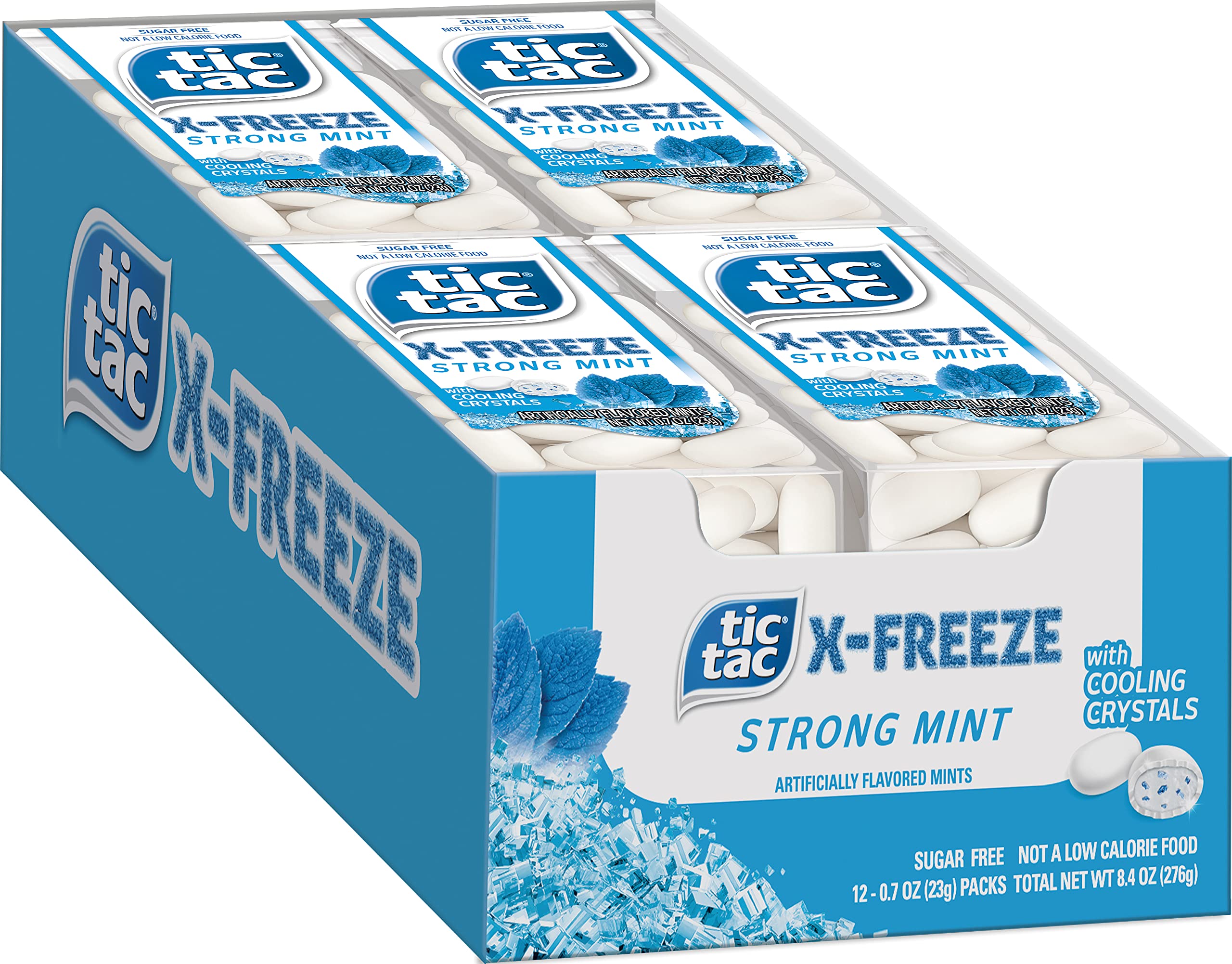 Tic Tac X-FREEZE Sugar Free Breath Mints, Strong Mint, 0.7 oz (Pack of 12) (7567377432814)