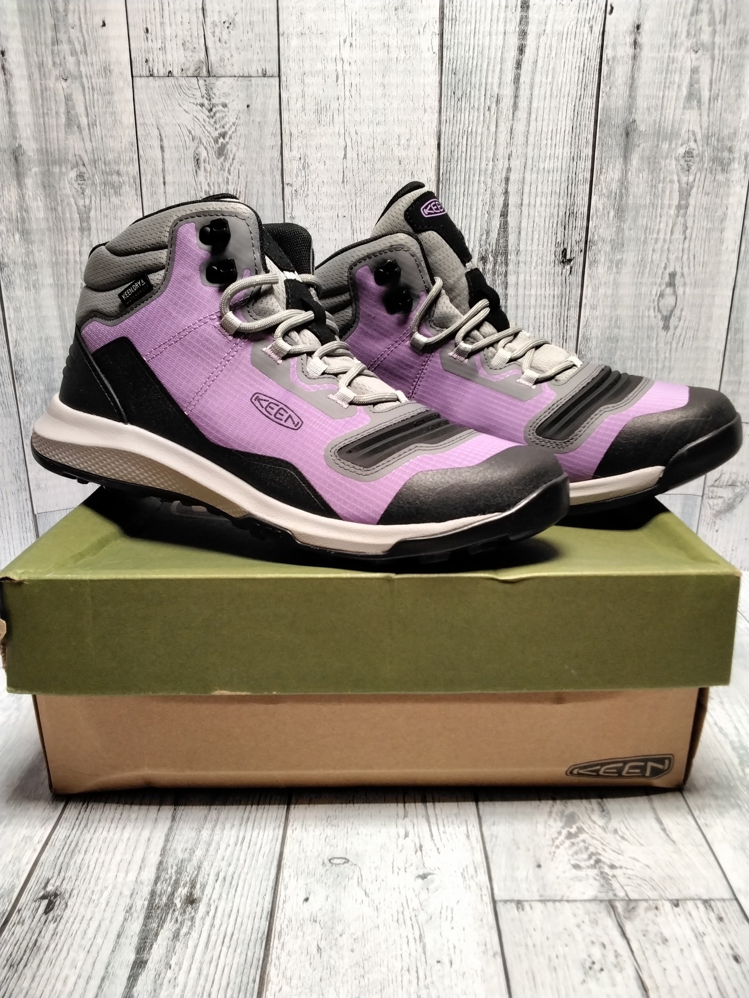 KEEN Women's Tempo Flex Mid Height Waterproof Hiking Boot African Violet Sz 11 (7761657921774)