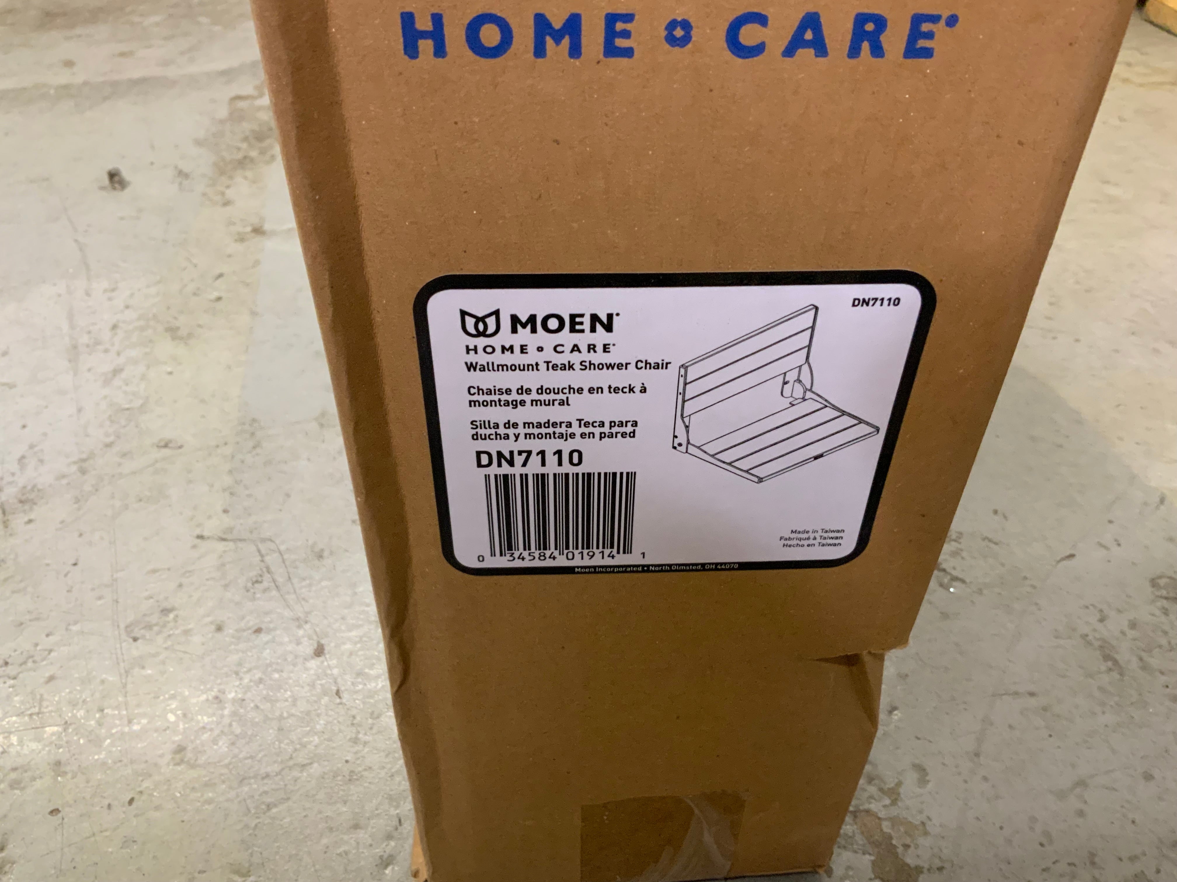 Moen Bath Safety Furniture Wood Home Care Teak Wood Aluminum Folding Shower Seat (8183549329646)