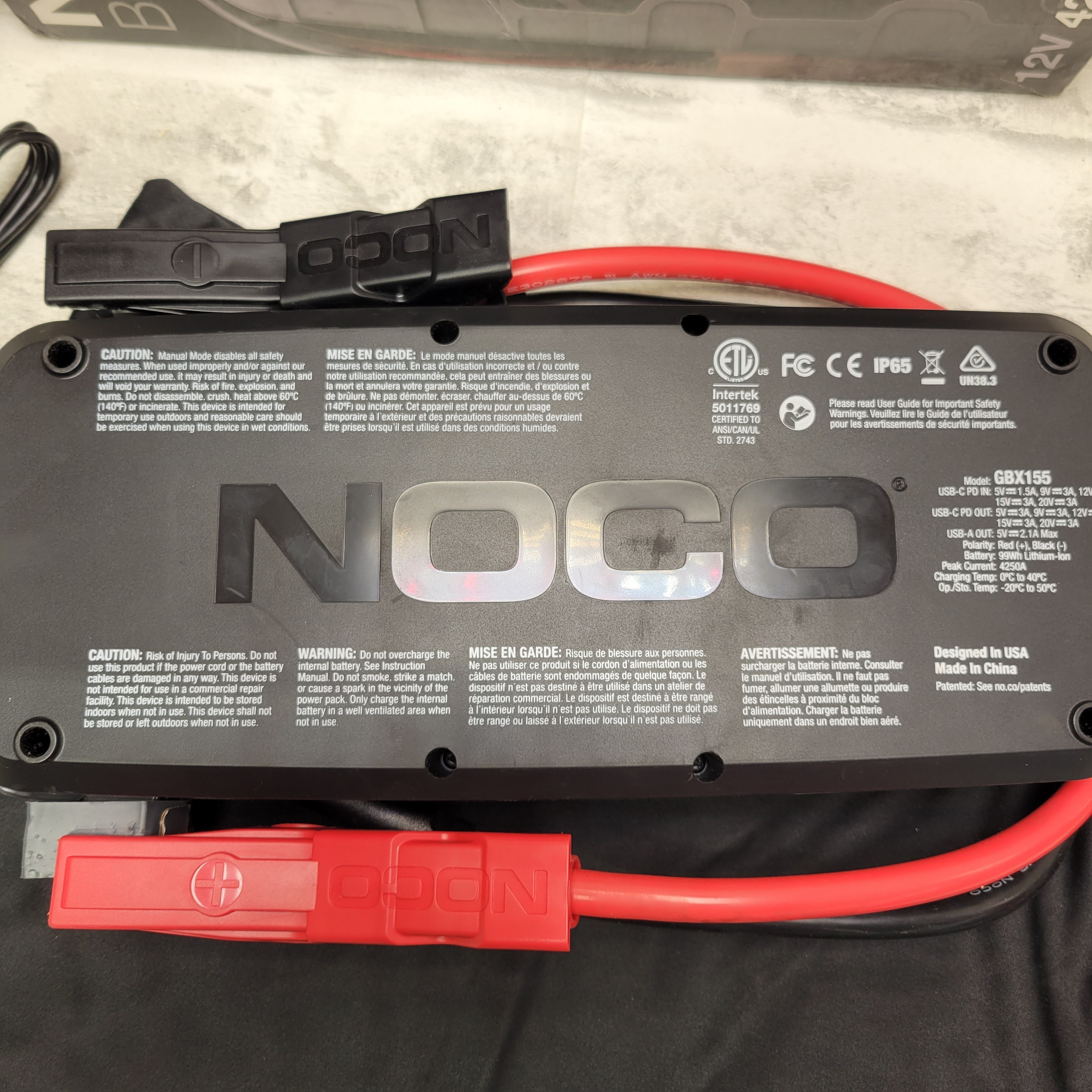 *FOR PARTS* NOCO Boost X GBX155 4250A 12V Portable Lithium Jump Starter (7765448818926)