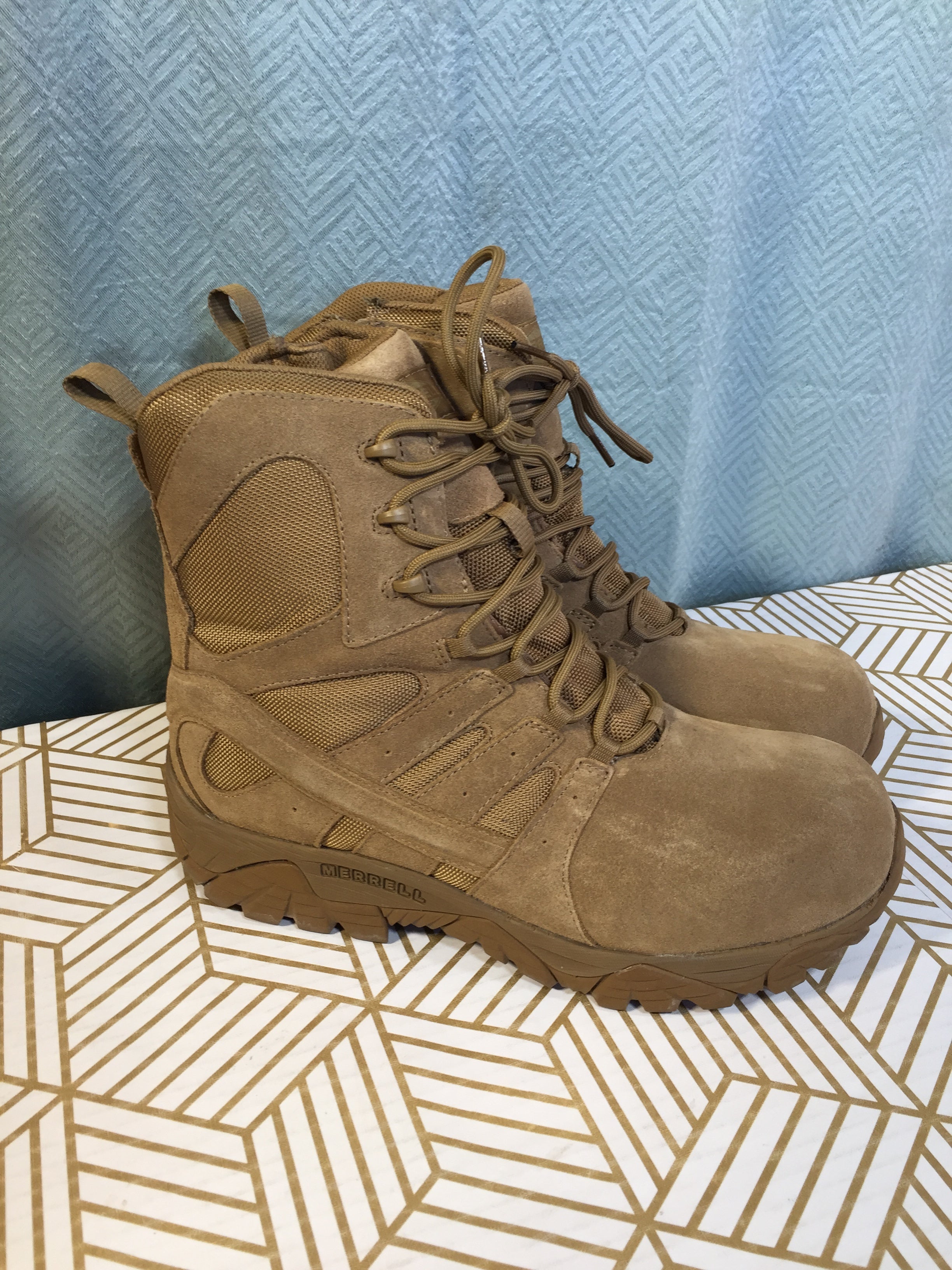 Merrell Men's Moab 2 Tactical Waterproof Boots - Coyote US Size 10.5 (7776206684398)