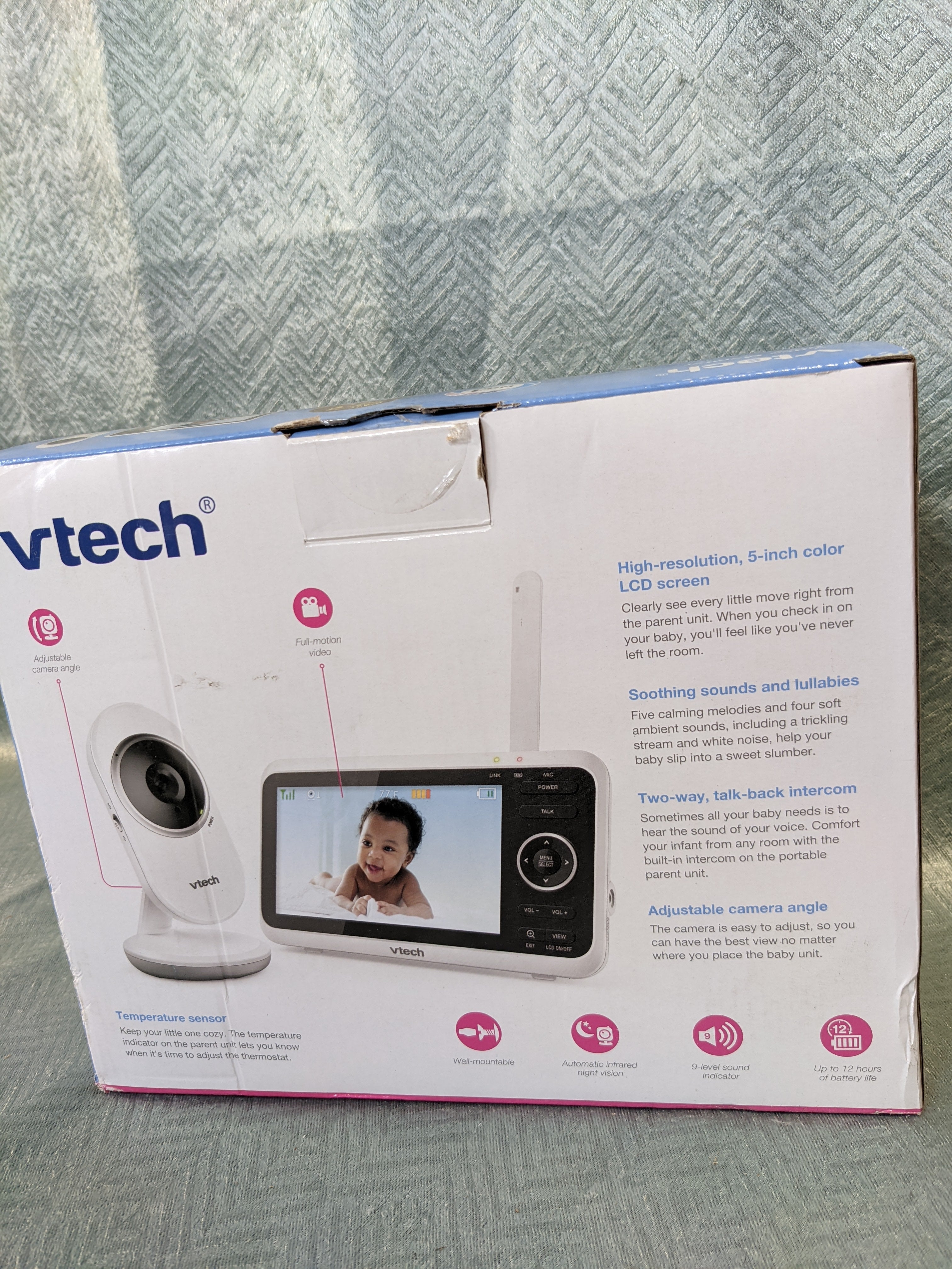 VTech VM350 Video Monitor with Battery Supports 12-hr Video-Mode, 21-hr Audio-Mode, 5