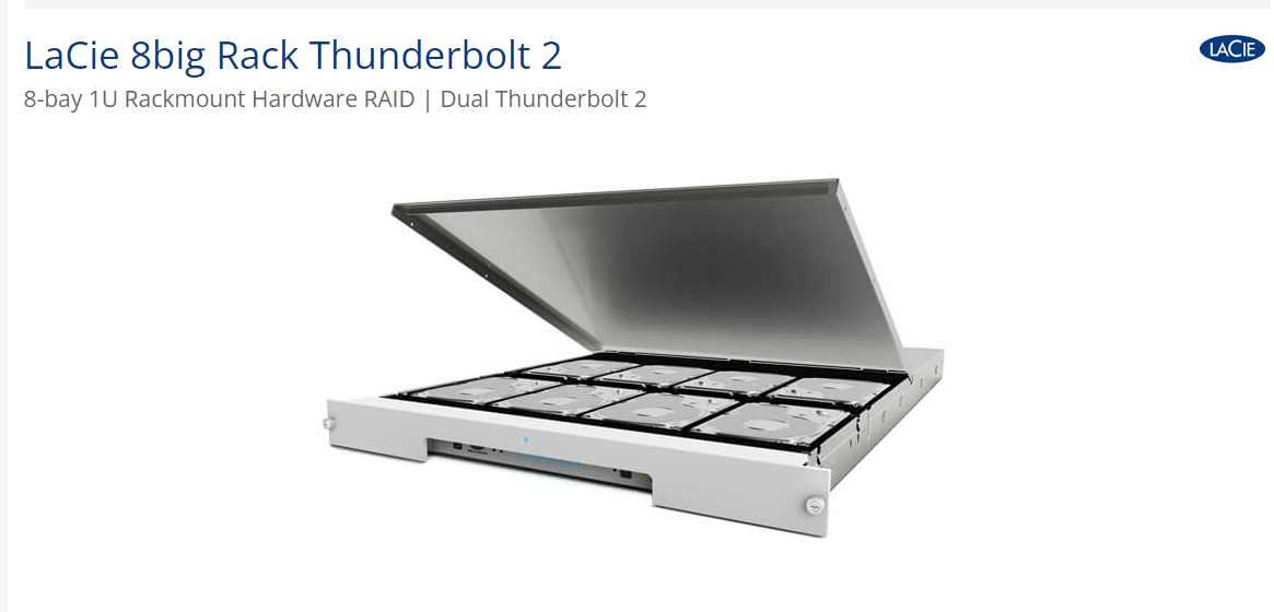 LaCie 8big Rack Thunderbolt 2 | 8-bay 1U Rackmount Hardware RAID | FREE SHIPPING (8180310671598)