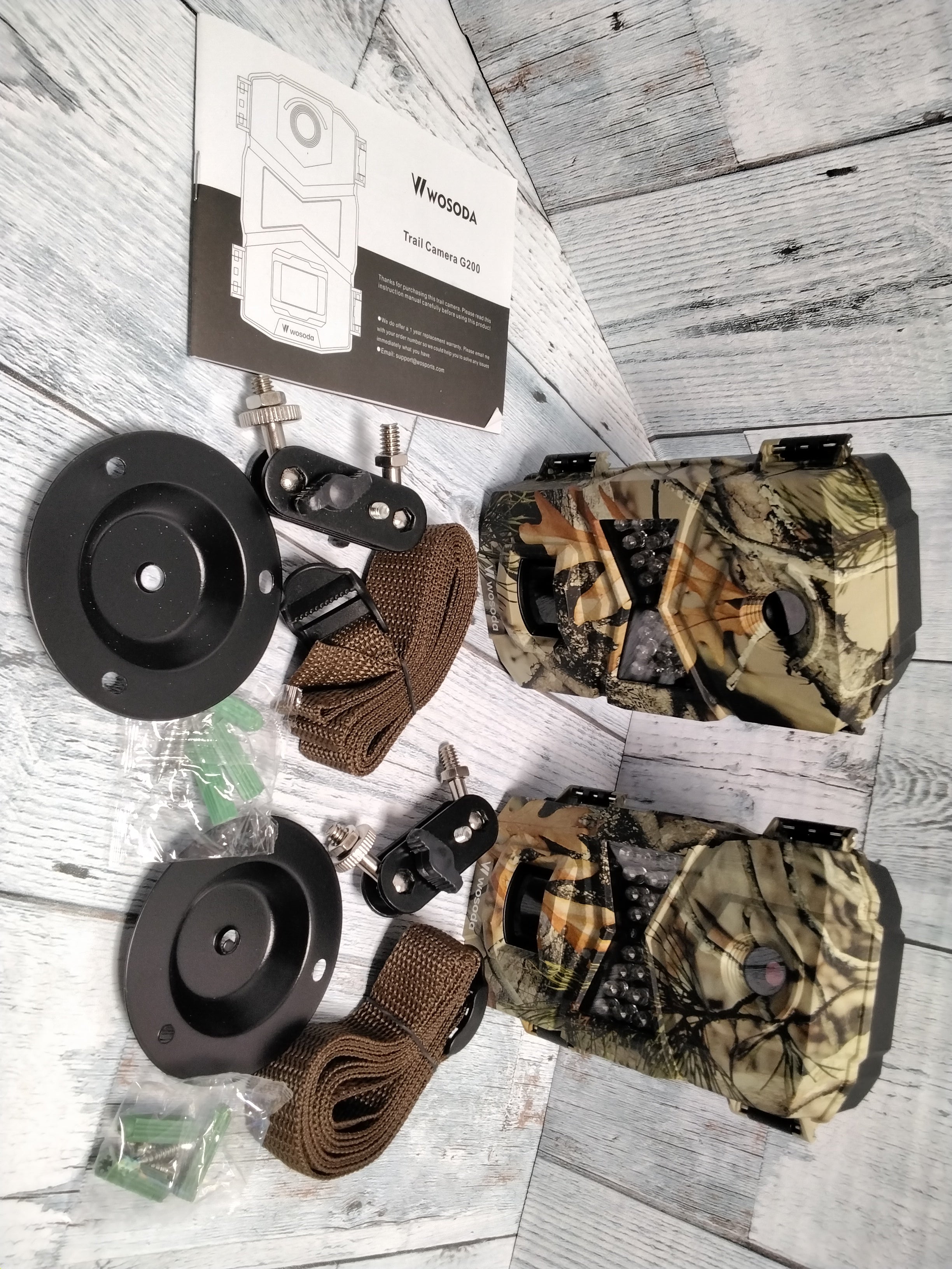 WOSODA Trail Game Camera G200, 16MP 1080P Waterproof with Night Vision (2 Pack) (7921480597742)