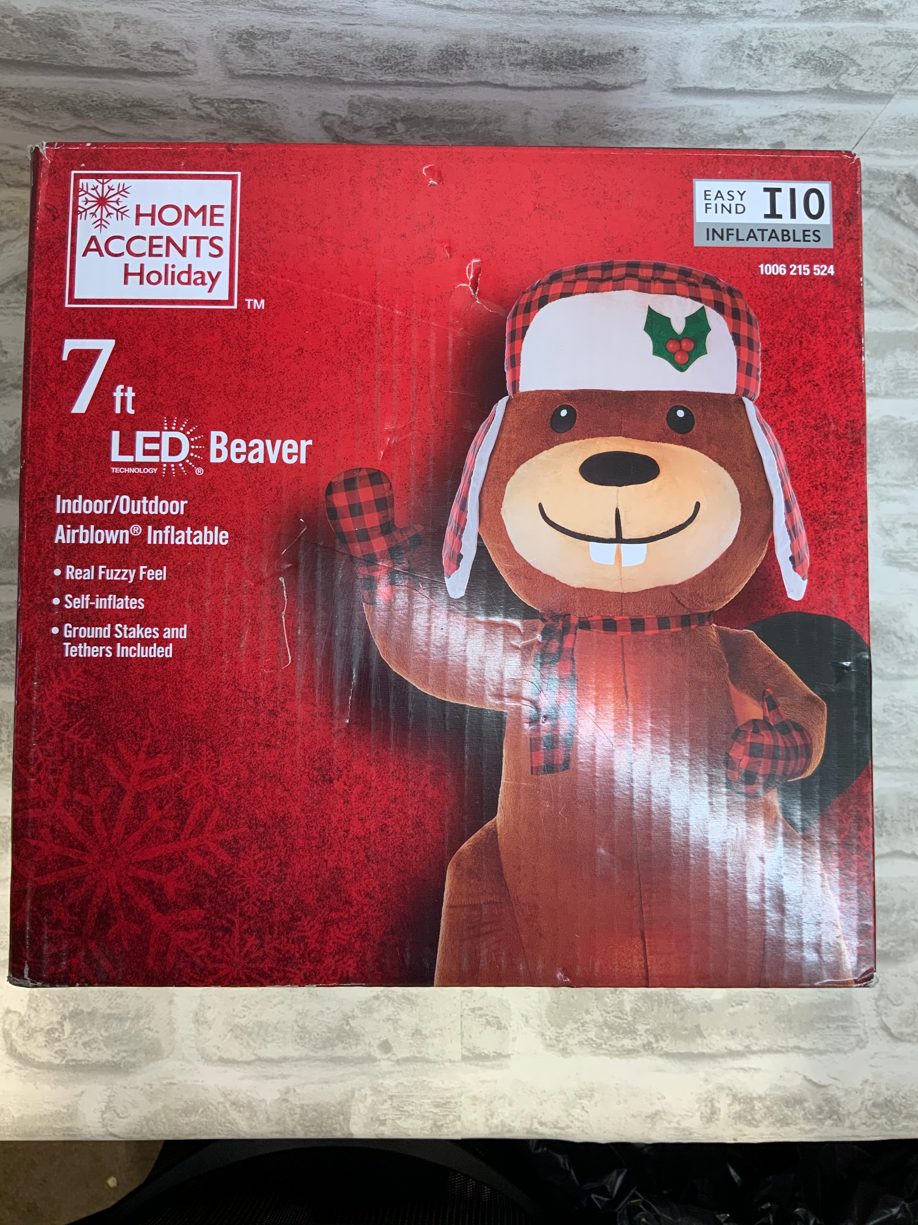 7 ft Pre-Lit LED Airblown Plush Fabric Beaver Christmas Inflatable (7495076970734)