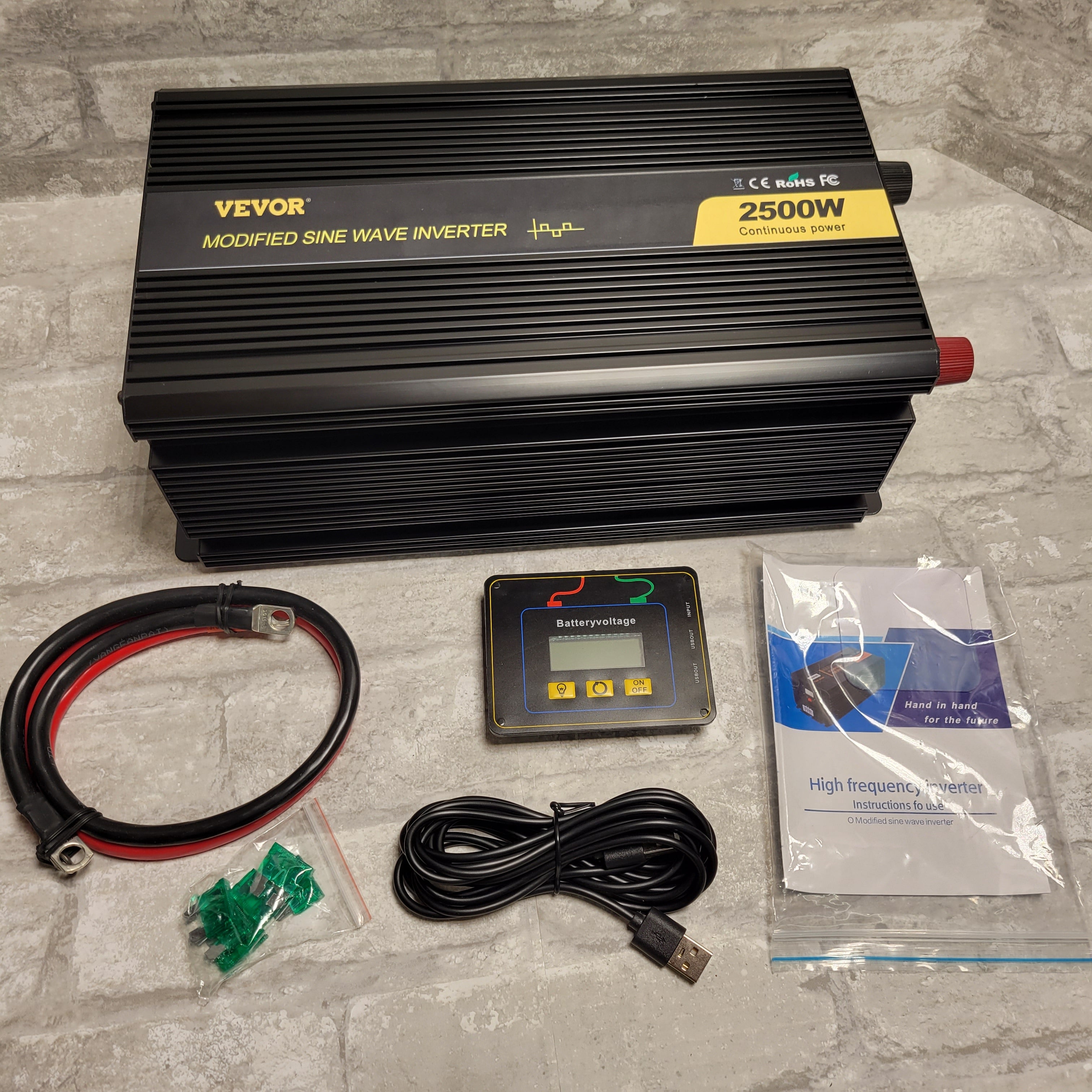 VEVOR Power Inverter Modified Sine Wave Inverter 2500W DC12V to AC120V Converter (8049470865646)