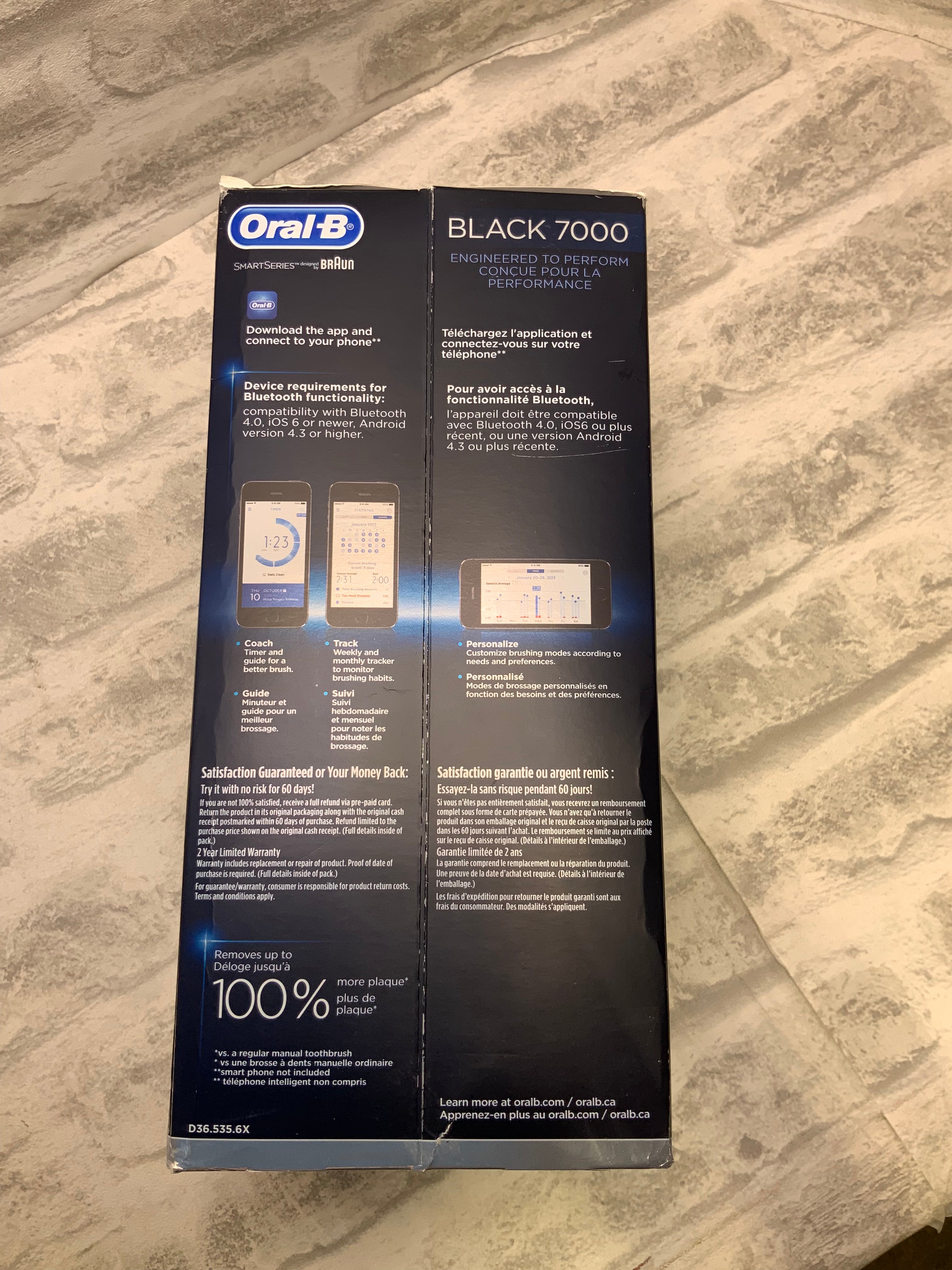 *OPEN BOX* Oral-B Pro 7000 SmartSeries Black, Rechargeable with Bluetooth (7617889173742)