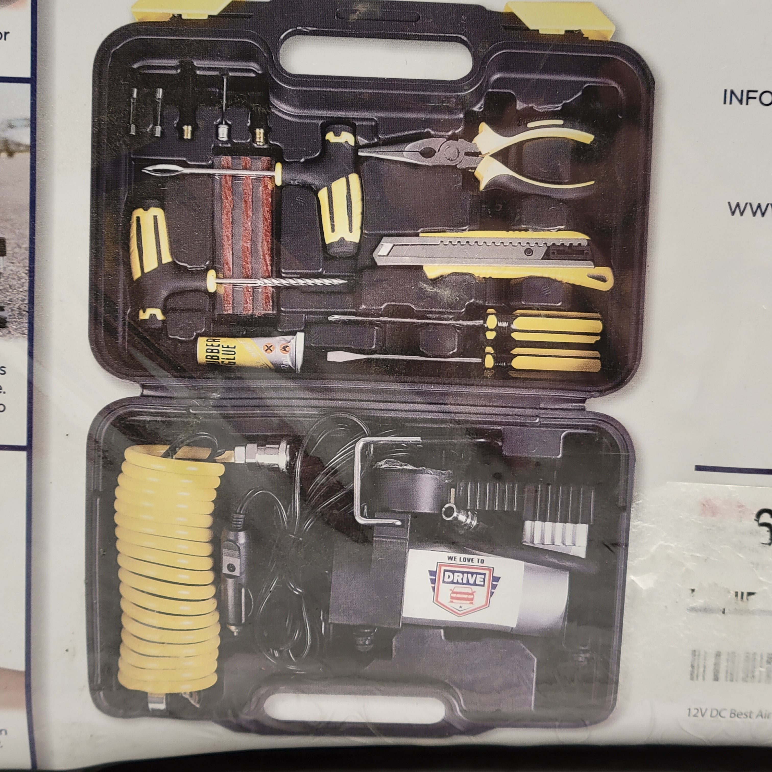 Air Pump and Tire Repair Kit – 12V DC Portable Air Compressor Tire Inflator (7928651809006)