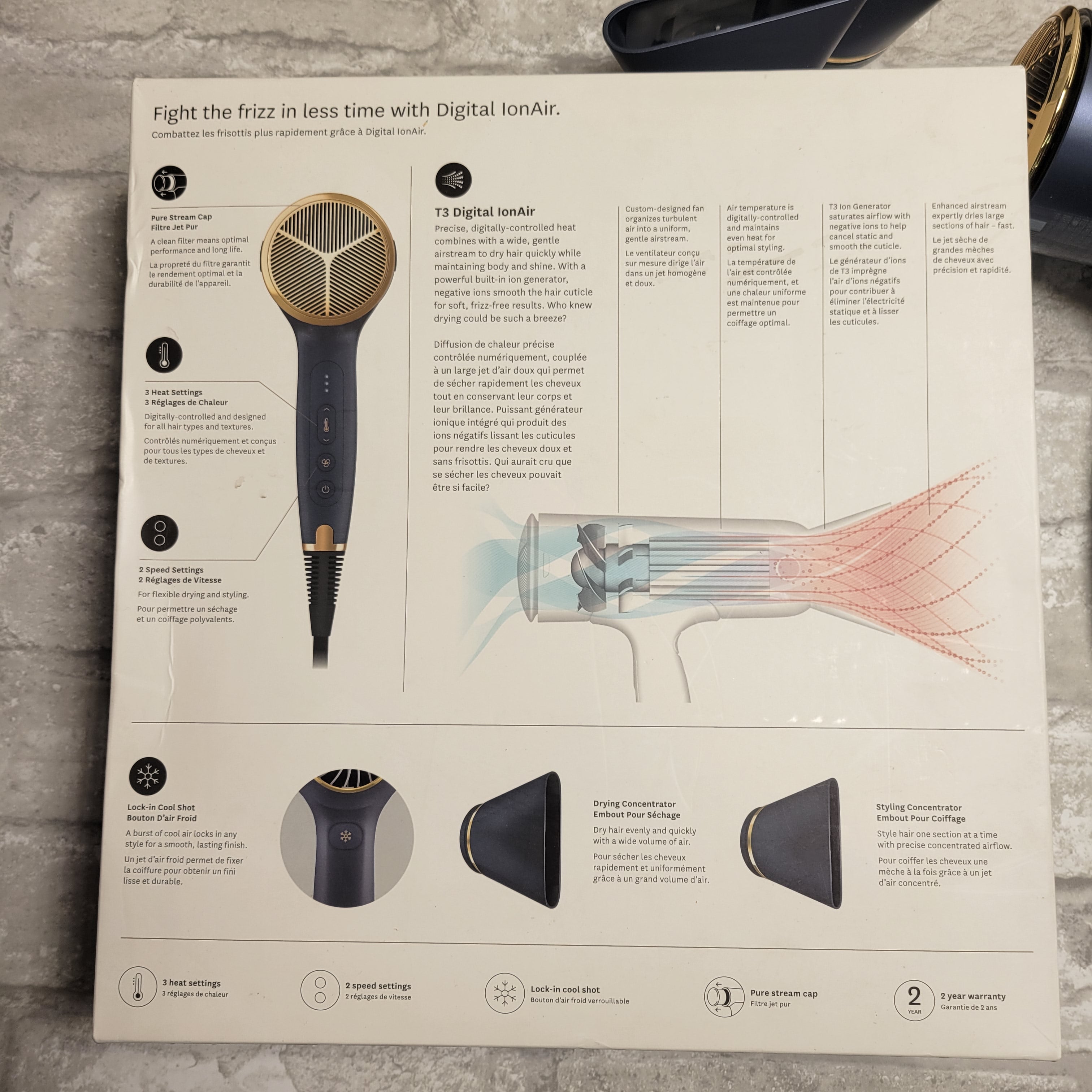 T3 Micro Cura Digital Ionic Professional Blow Hair Dryer (8024968724718)