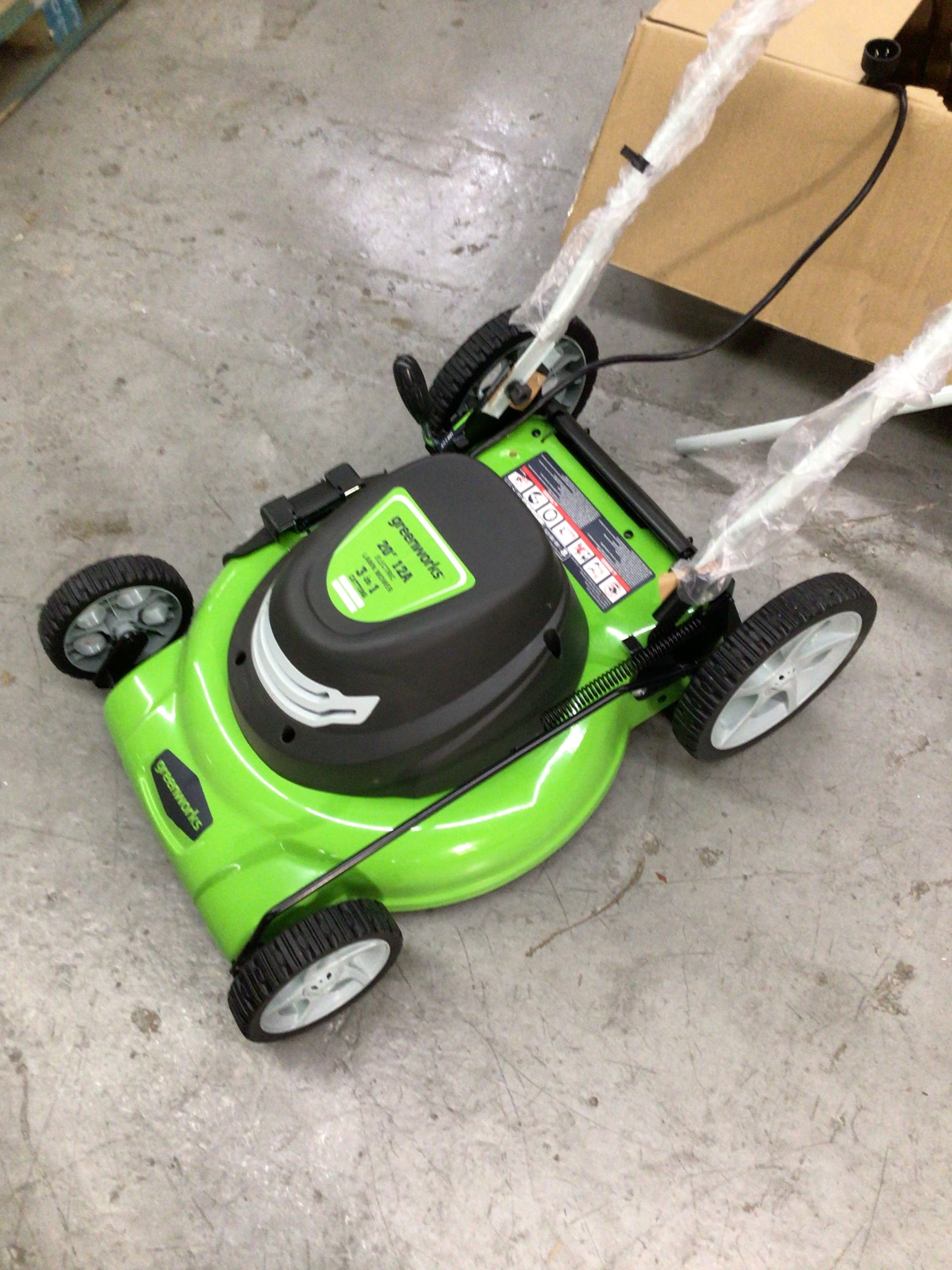 Greenworks 12 Amp 20-Inch 3-in-1Electric Corded Lawn Mower, 25022*OPEN BOX*WORKS (8210678907118)