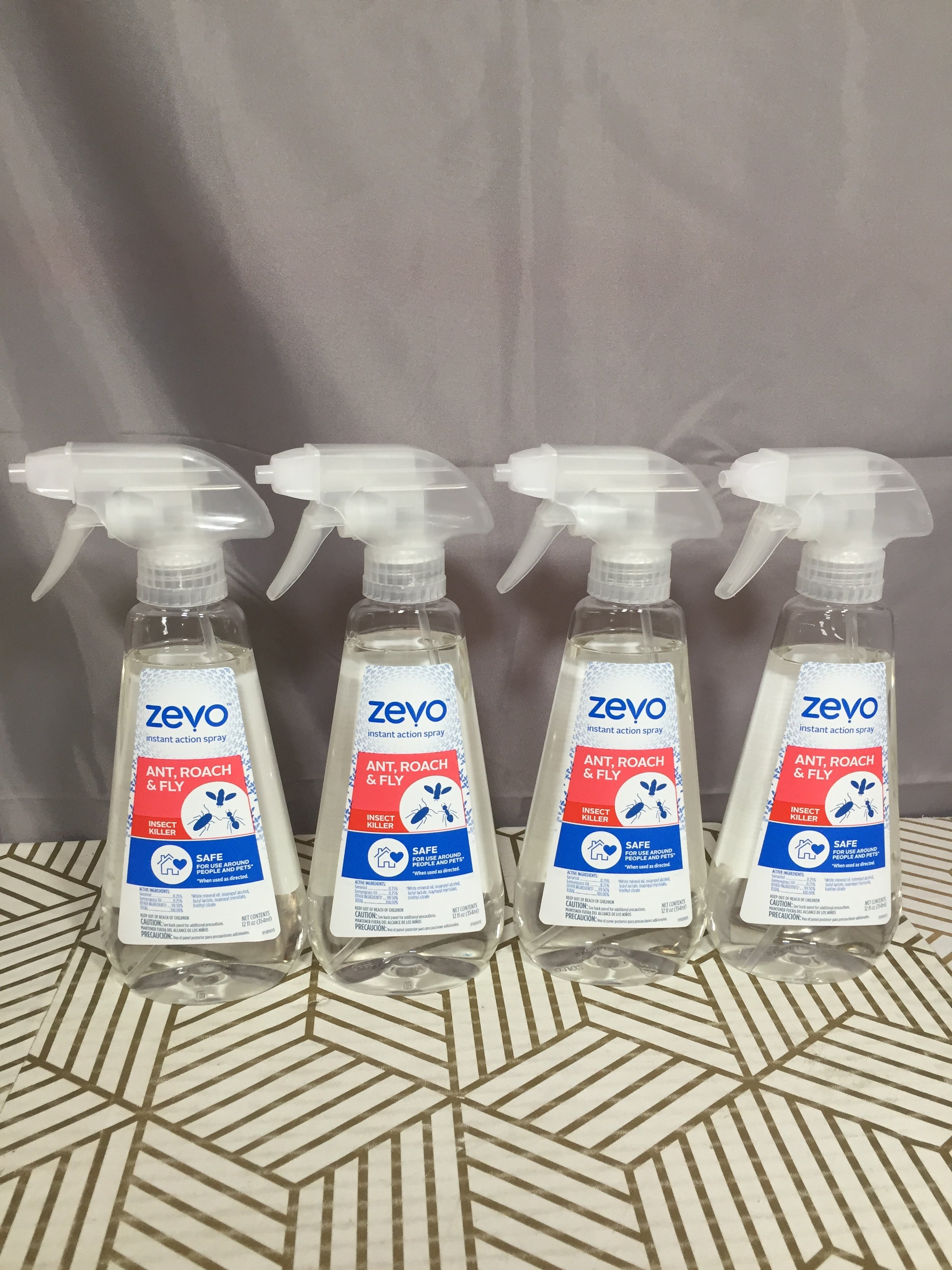 Zevo Ant, Roach & Fly Multi-Insect Trigger Spray - 12oz - 4 PACK *NEW* (8115647676654)