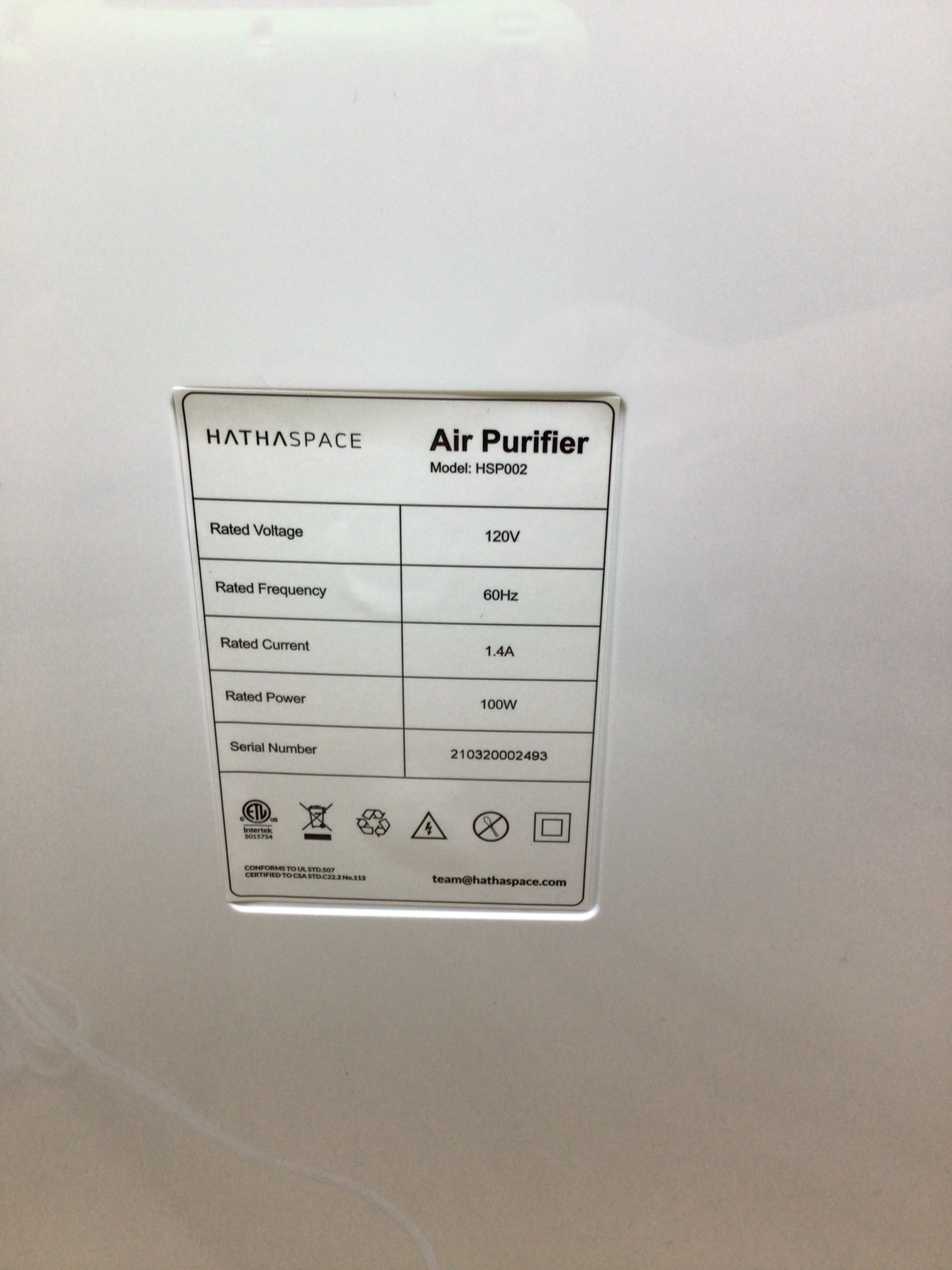 Hathaspace HSP002 Smart True HEPA Air Purifier 2.0 - White (8095834898670)