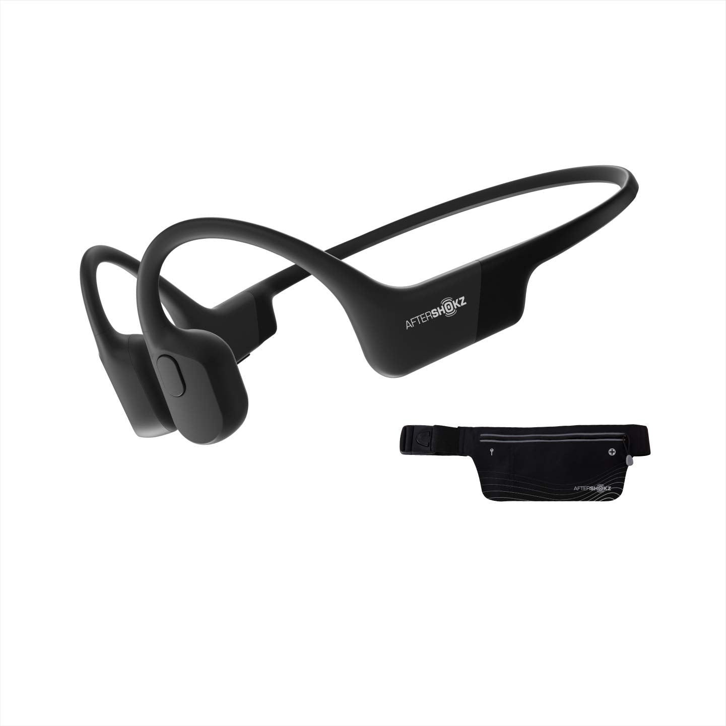 AfterShokz Aeropex - Open-Ear Bluetooth Bone Conduction Sport Headphones - Sweat Resistant Wireless Earphones for Workouts and Running - Built-in Mic - with Sport Belt (7836050522350)