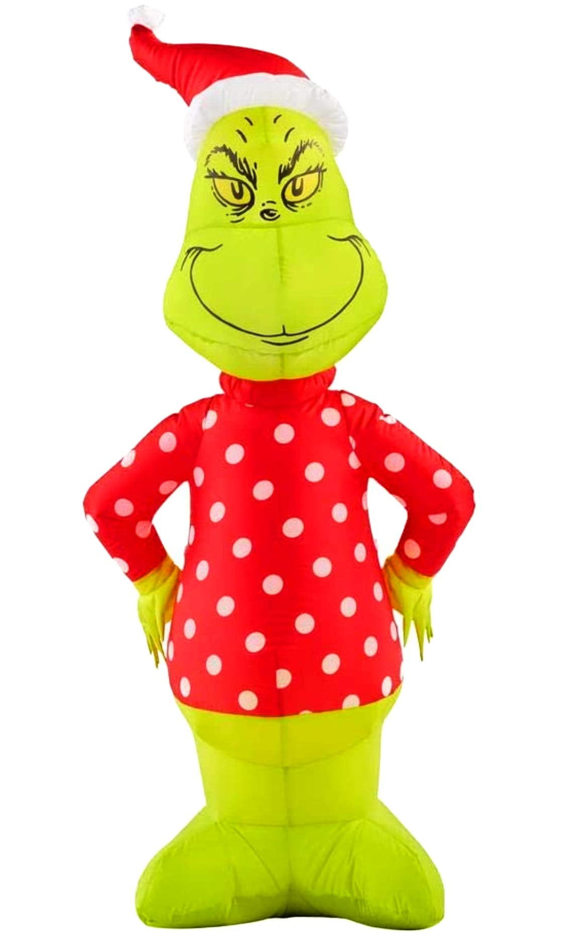 4' Christmas Inflatable Dr. Seuss Grinch Wearing Ugly Sweater and Santa Hat (7495046496494)