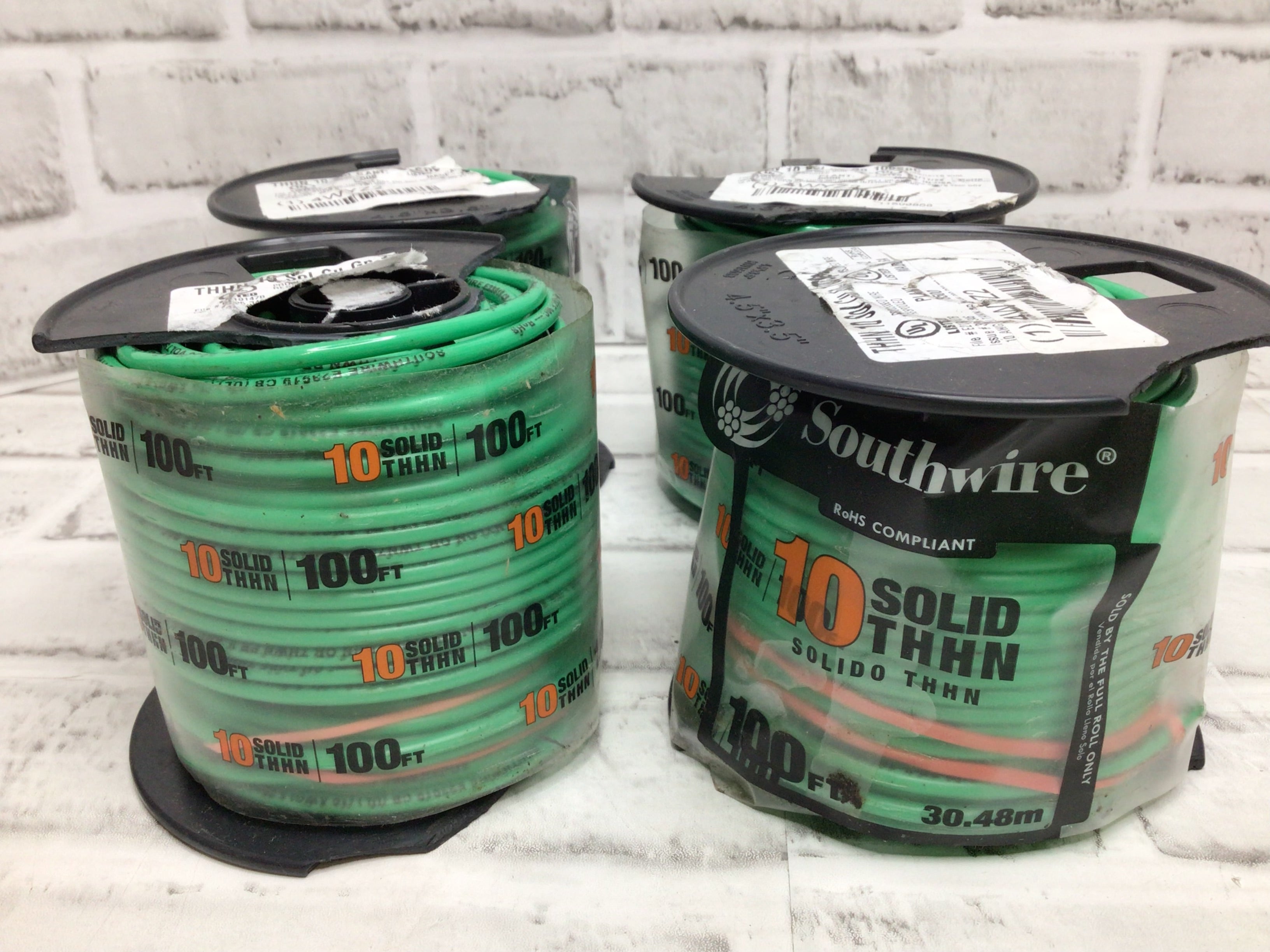 SOUTHWIRE 11599808 Building Wire 10AWG Green 400ft (100ft/spool) *SPOOL DAMAGE* (8138047946990)