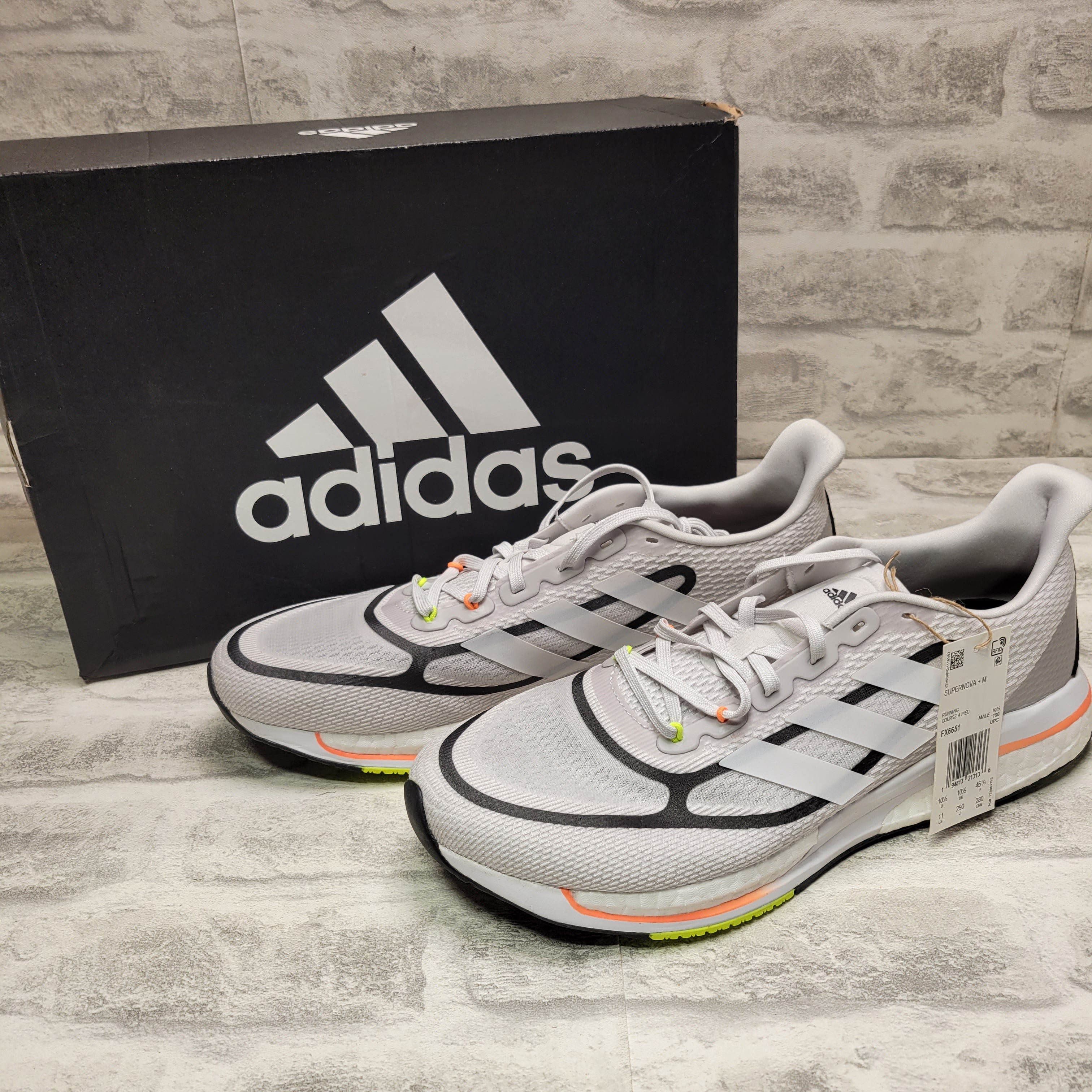 adidas Men's Supernova + Running Shoe (11, Dash Grey/White/Screaming Orange) (7774556651758)