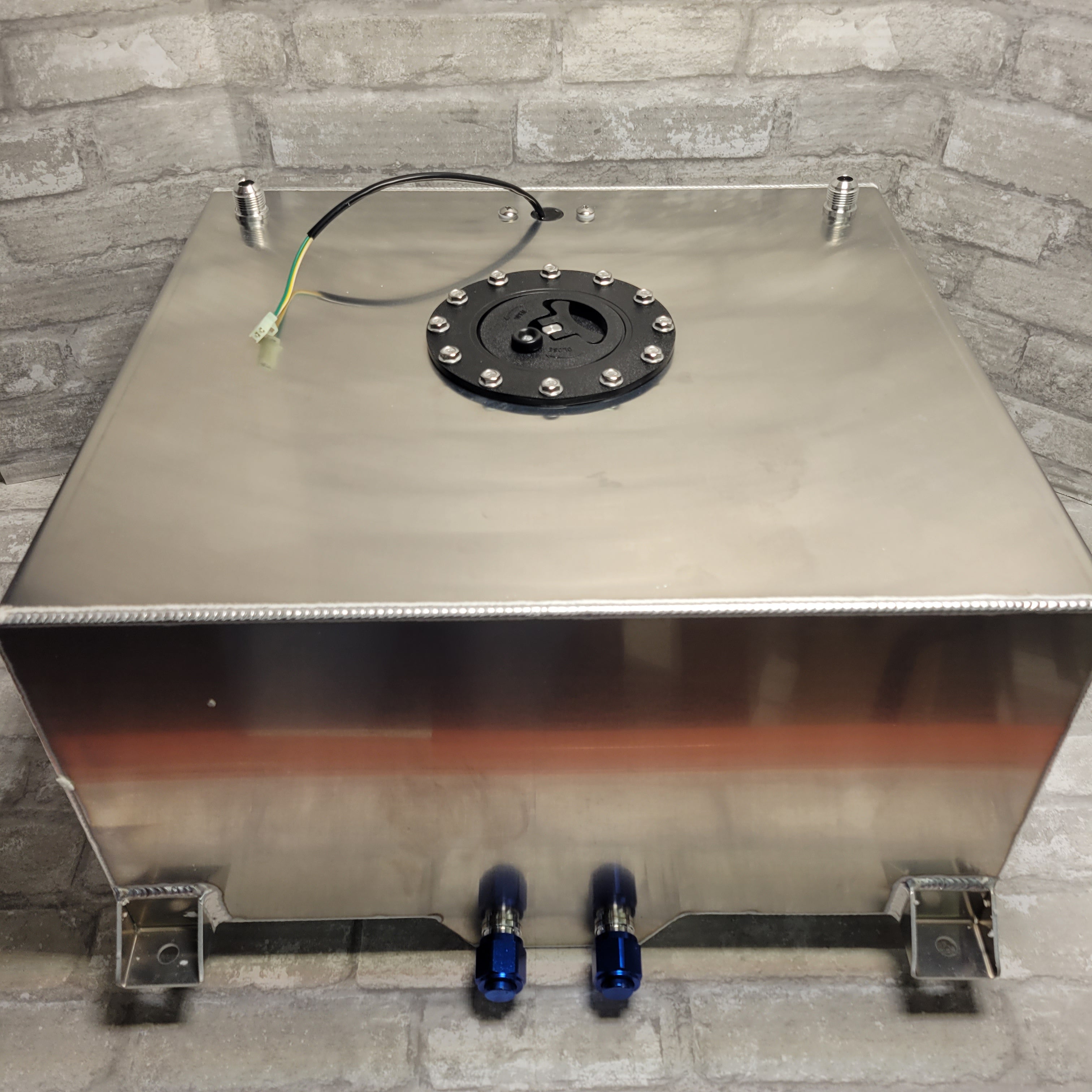 15 Gallon / 57L Fuel Cell Tank Polished Aluminum Racing Drift w/Level Sender (8017982521582)