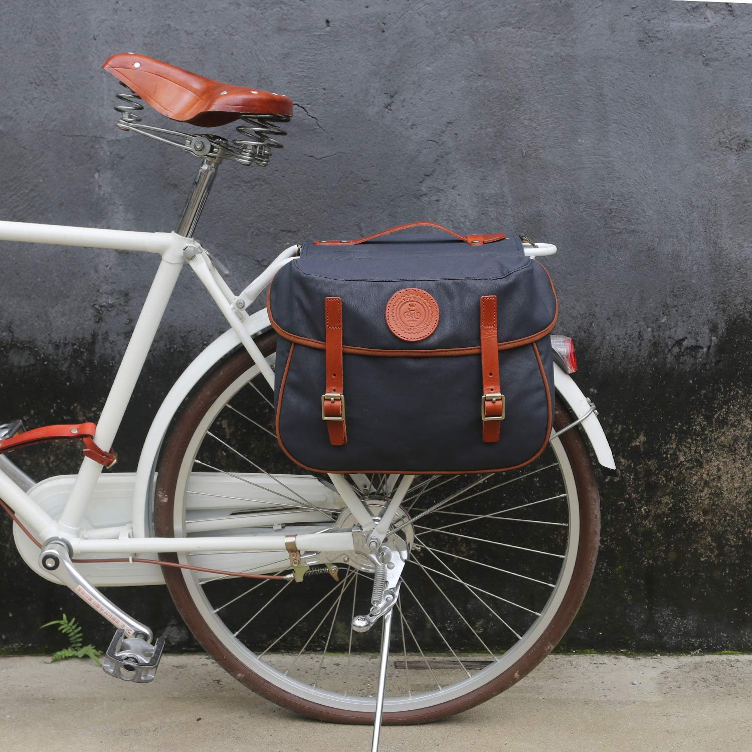 TOURBON Waterproof Canvas Bicycle Carrier Bag (7009218101431)
