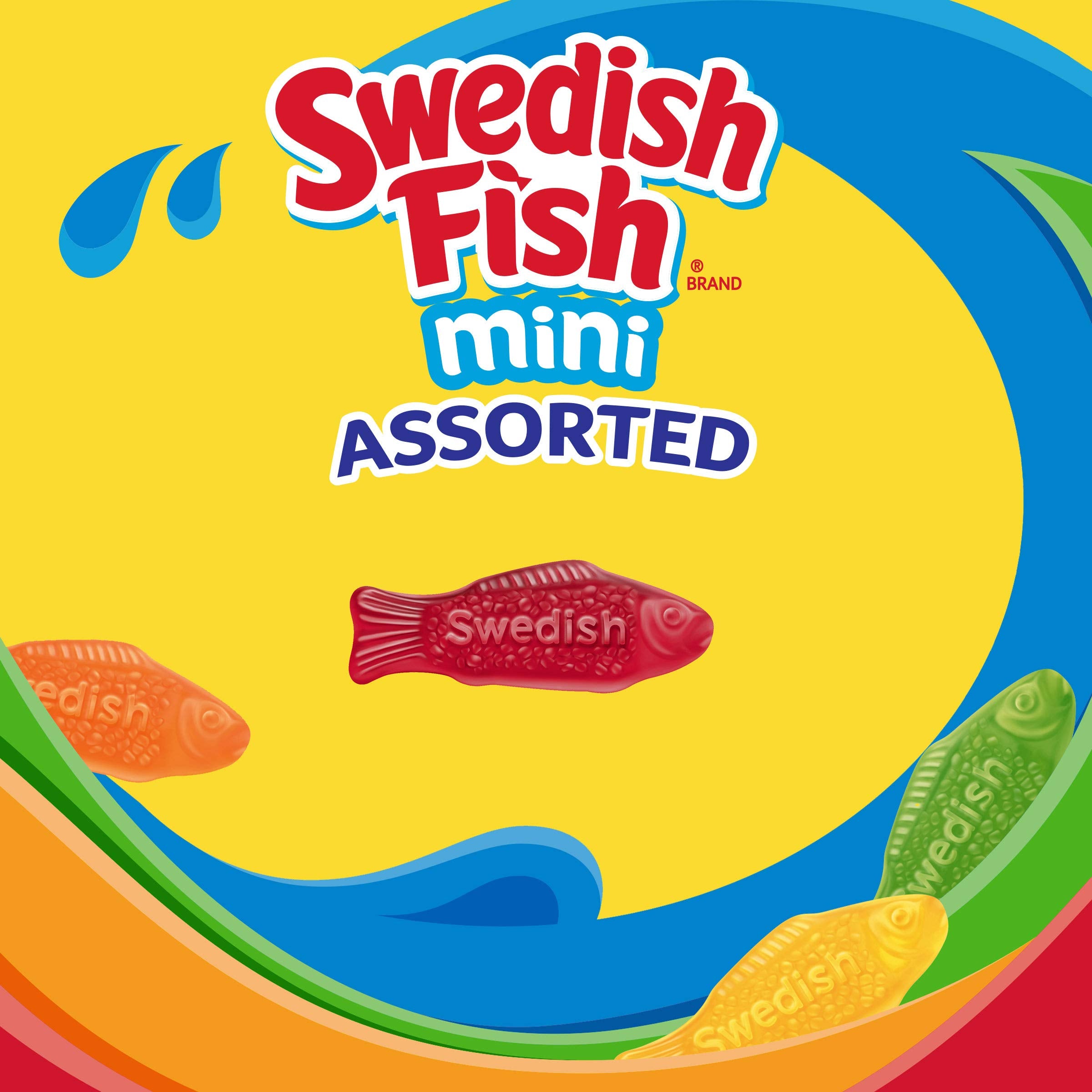 SWEDISH FISH Mini Assorted Soft & Chewy Candy, Family Size, Valentines Candy, 1.8 lb (7570636767470)