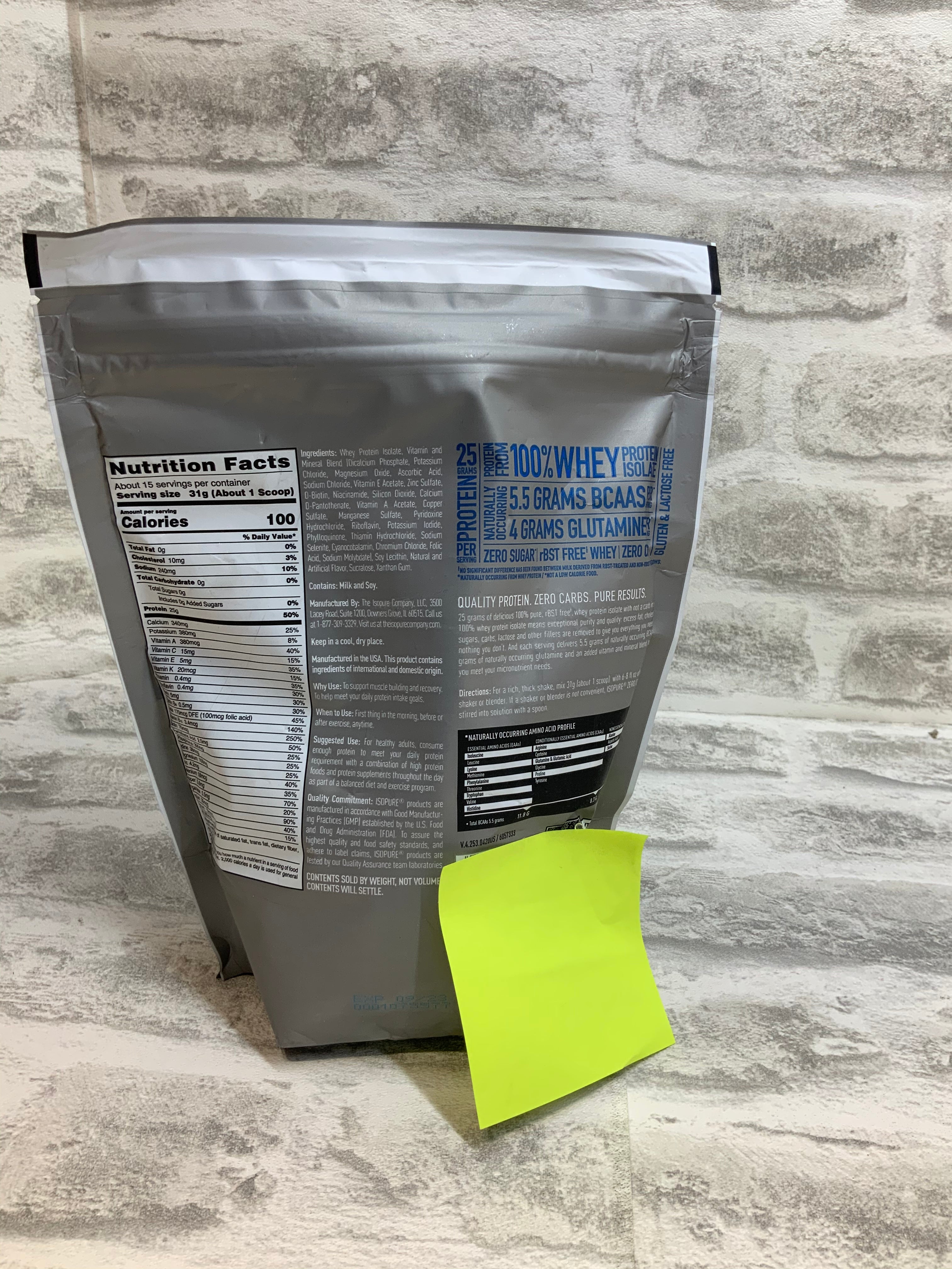 Isopure Zero Carb, Vitamin C and Zinc for Immune Support, 25g Protein (7515566735598)