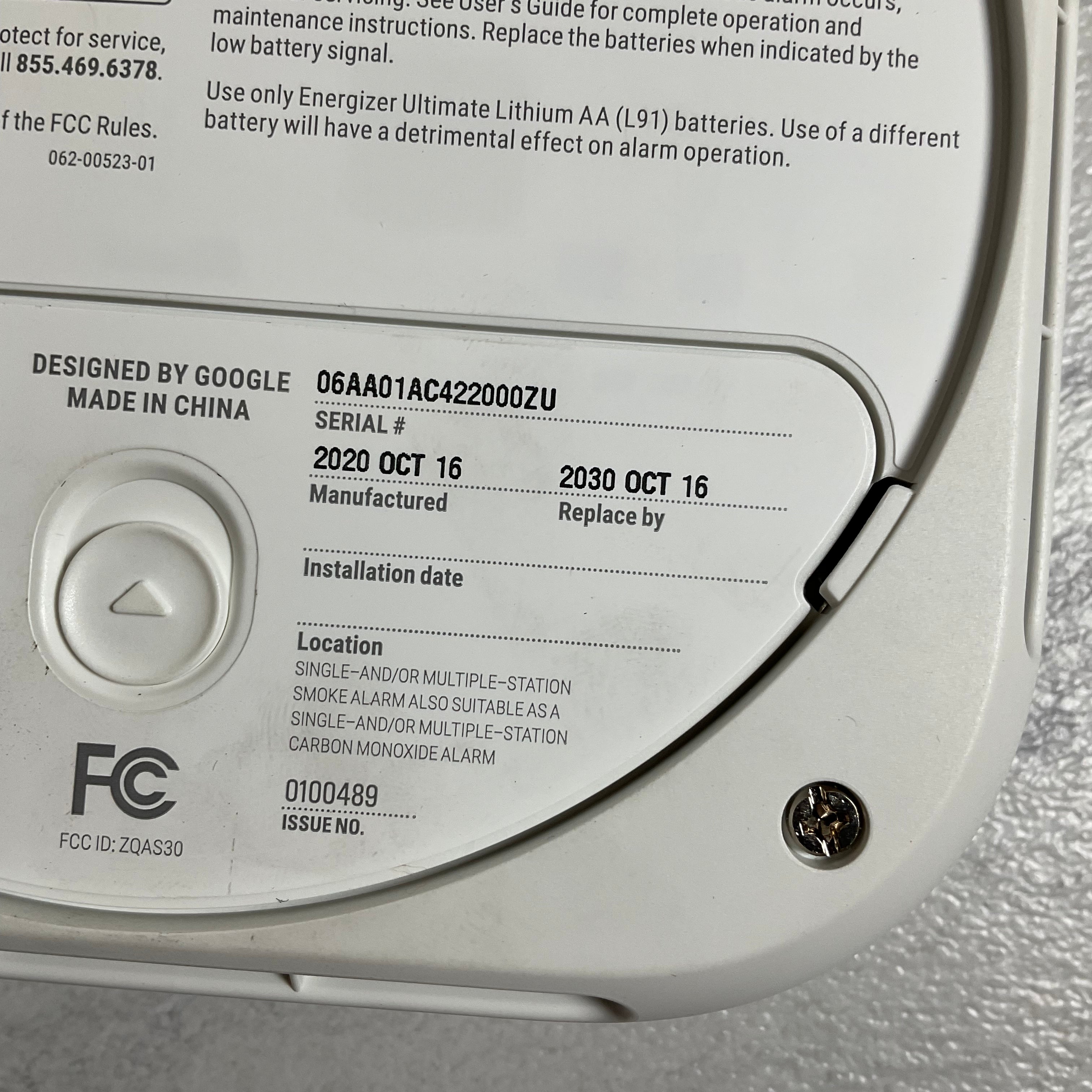 Google Nest Protect - Smoke Detector/Carbon Monoxide Detector - White (7341394919662)