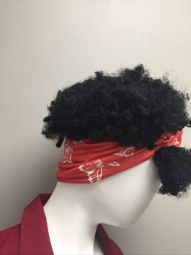Aisaide Short Black Afro Kinky Curly w/ Bangs Wrap Wigs 2 in 1 Afro Headwrap (6922755965111)