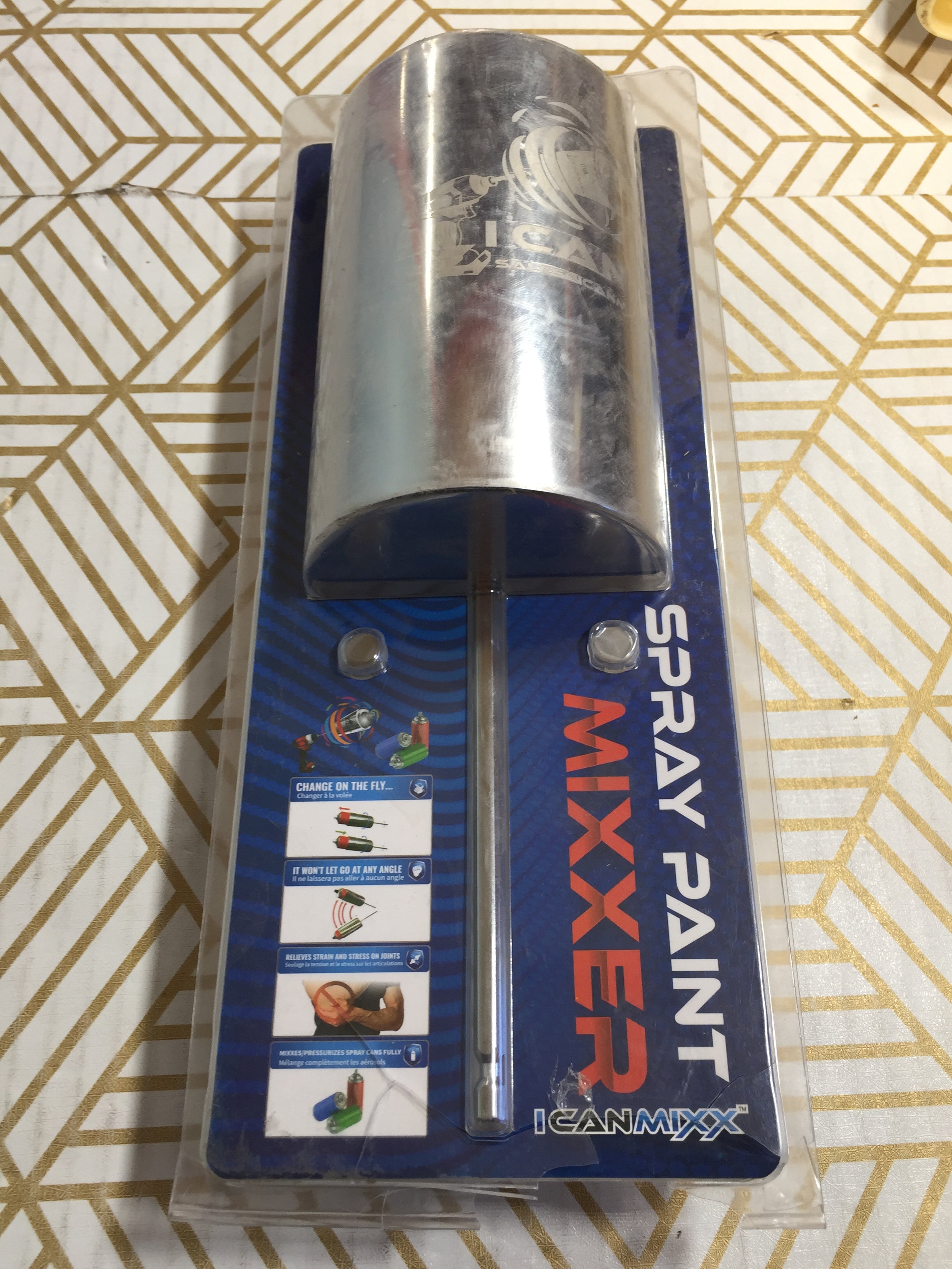I CAN MIXX Spray Paint Can Mixer Drill Powered Stainless Steel Mixing