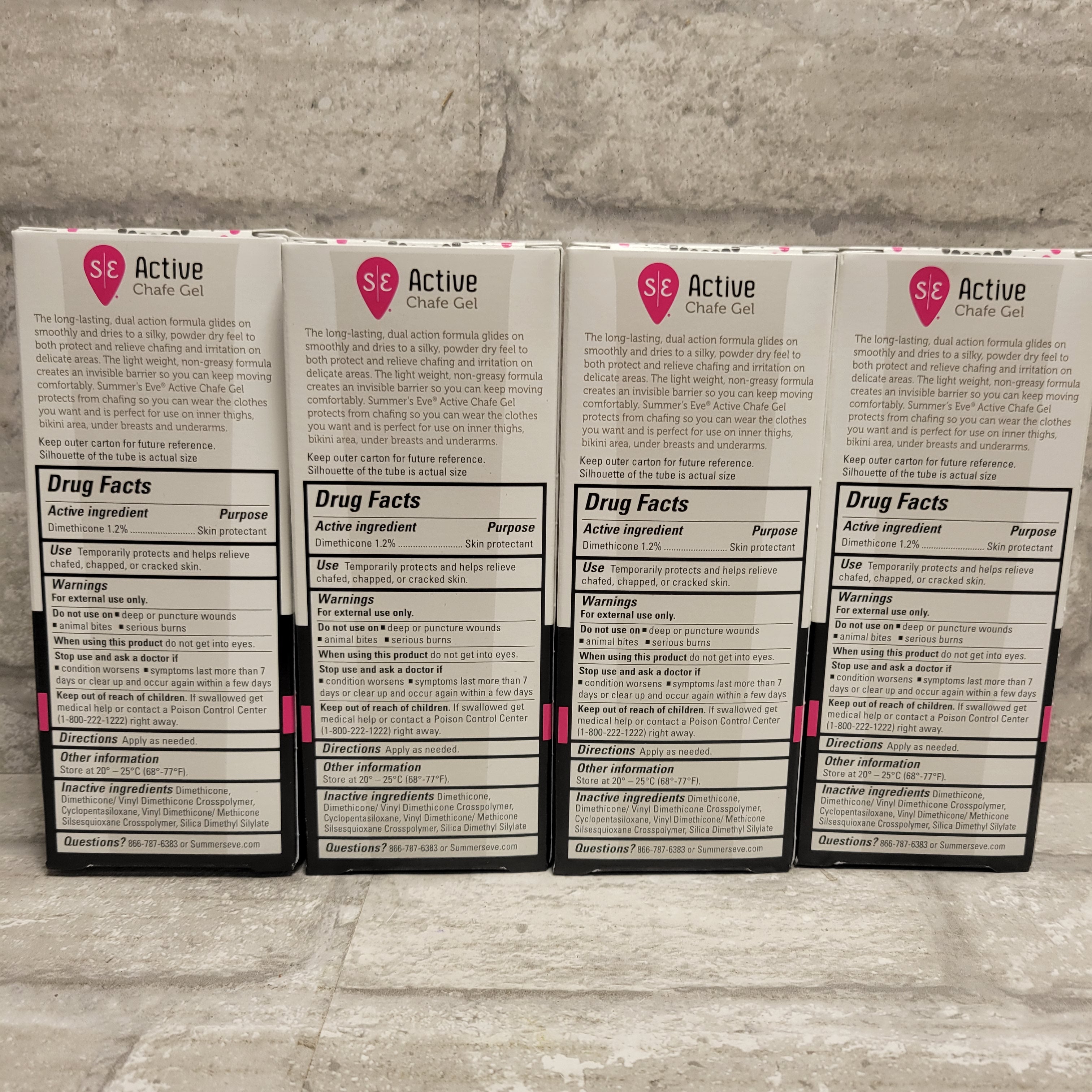 Summer's Eve Active Chafe Gel, Prevents & Relieves Chafing Lot of 4, Exp 03/2024 (8106388553966)