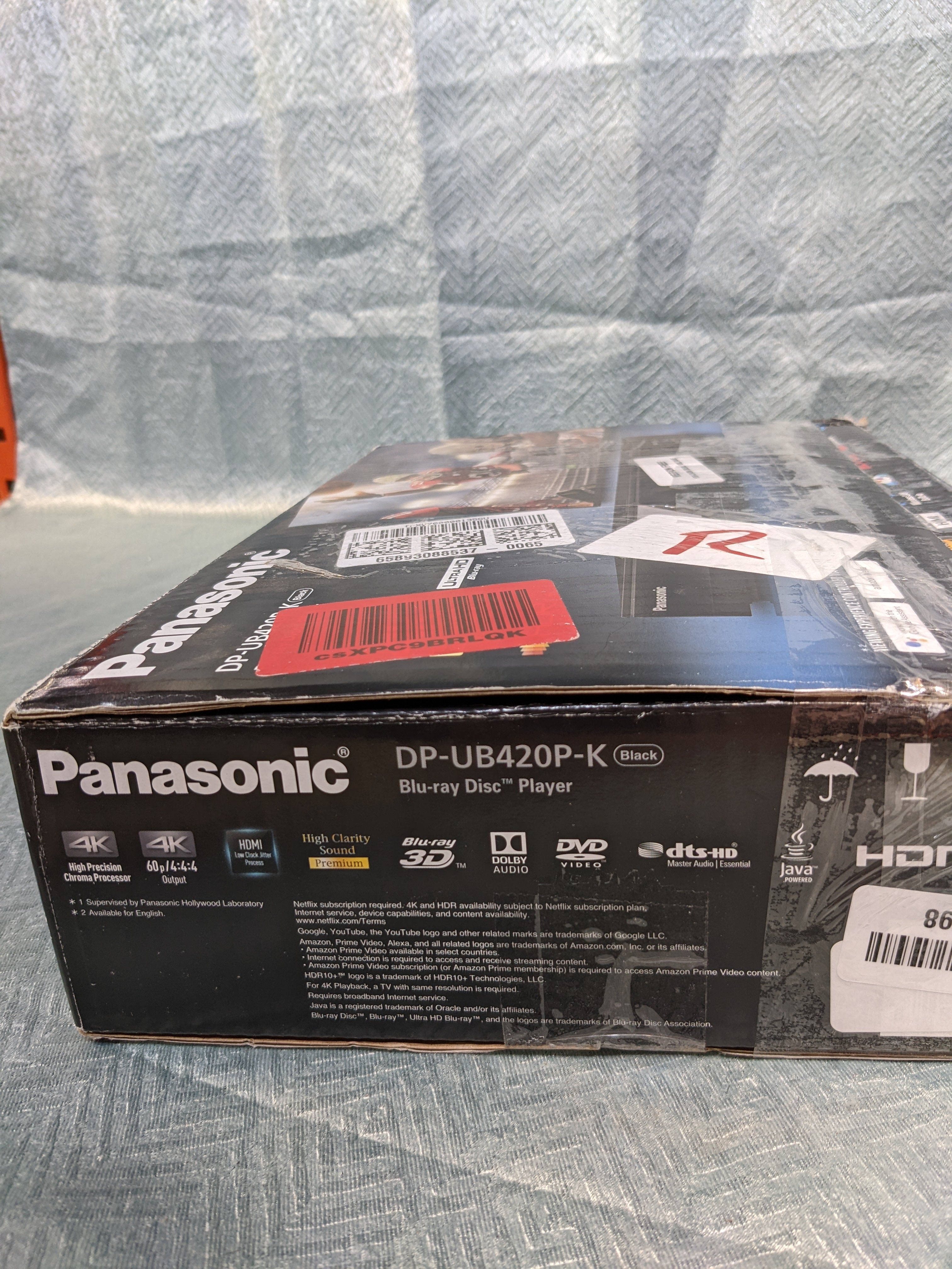 Panasonic Streaming 4K Blu Ray Player, Ultra HD Premium Video DP-UB420-K (Black) (7579754299630)