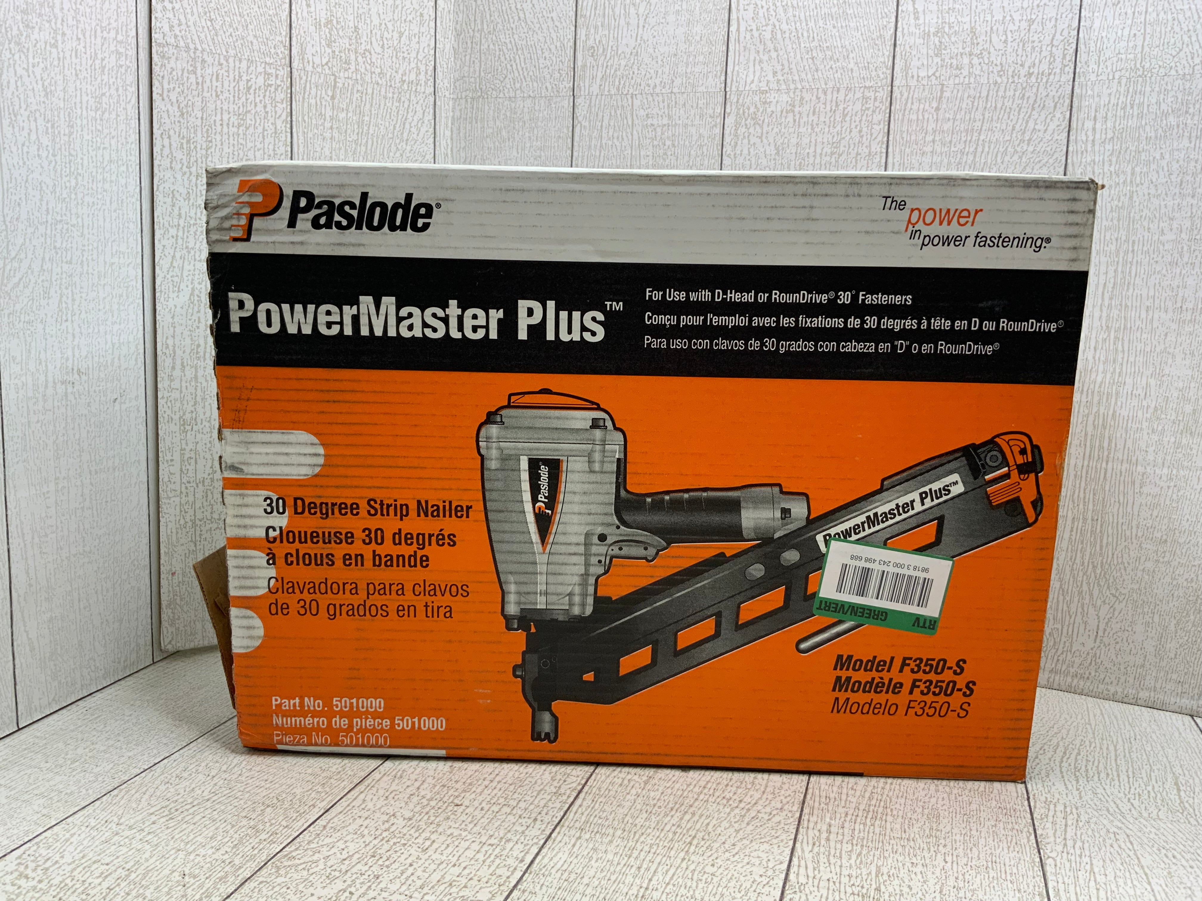 Paslode Framing Nailer, PowerMaster Plus (F350S) Air Compressor Power