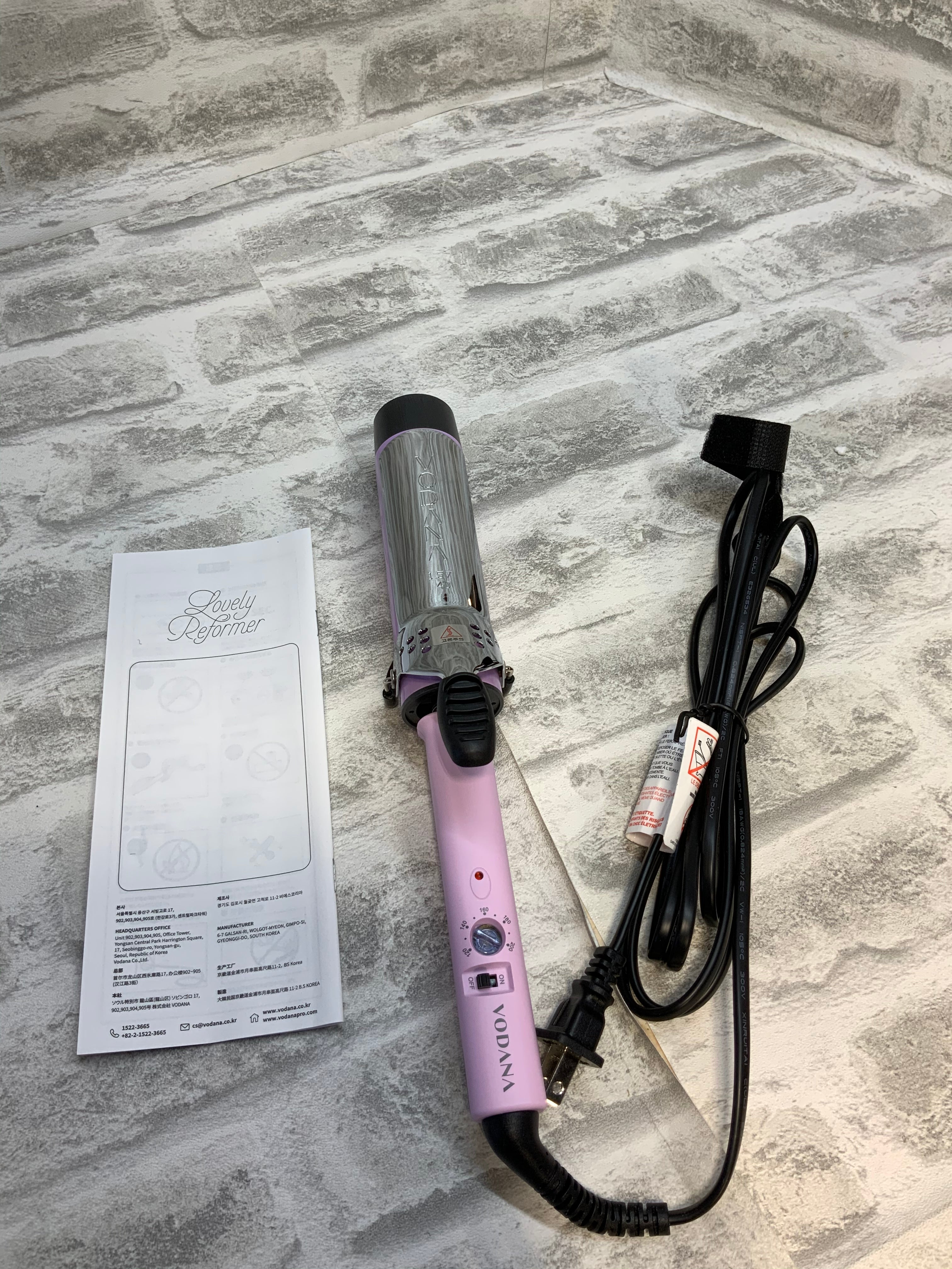 VODANA Professional GlamWave Ceramic Curling Iron Violet 1.6inch(40mm) (7535702049006)