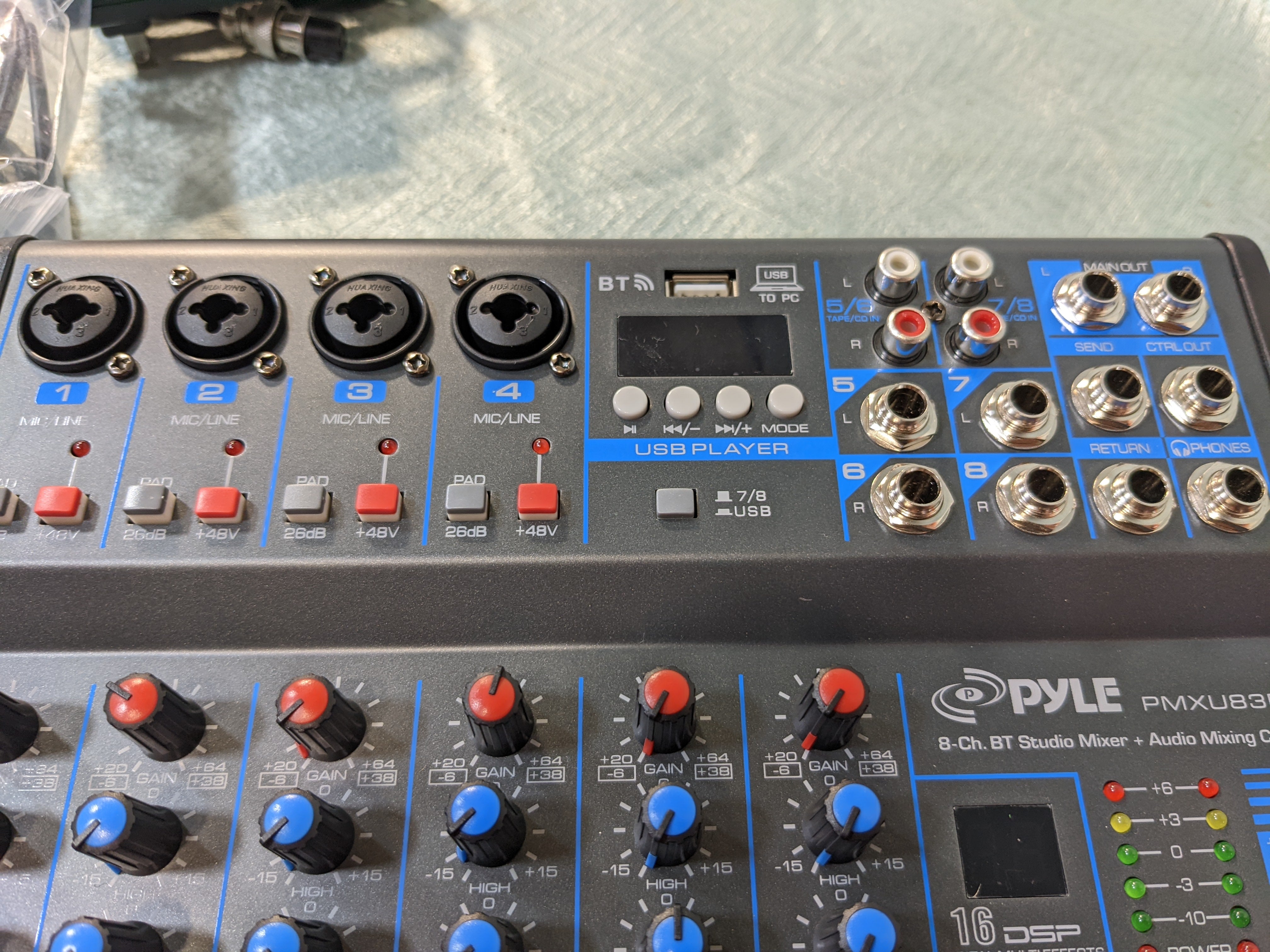 Pyle PMXU83BT 8Ch. Bt Studio Mixer & Audio Mixing Console