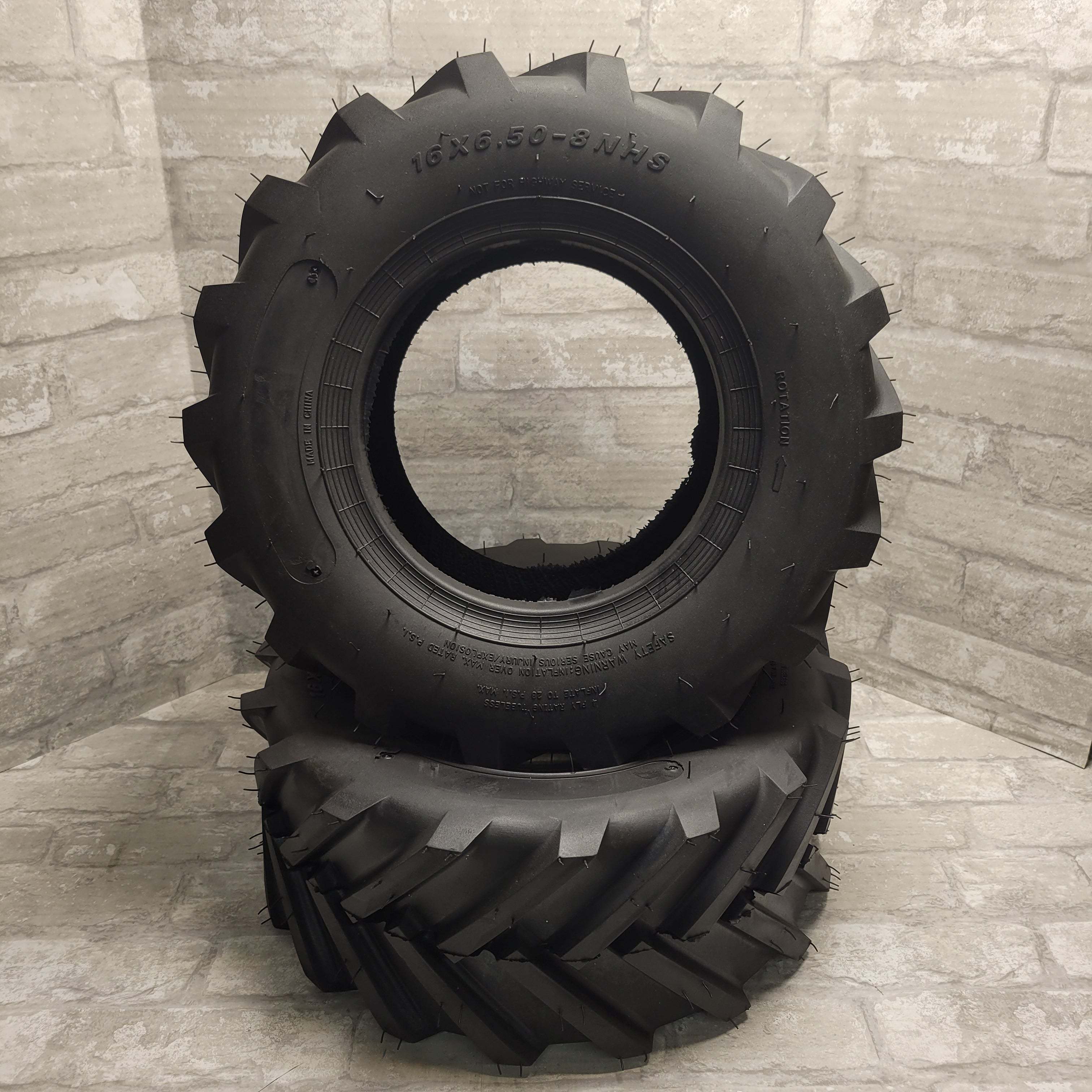 16X6.50-8 Lawn Mower Tires 4Ply Heavy Duty Garden Tractor Tubeless, Set of 2 (8095011930350)