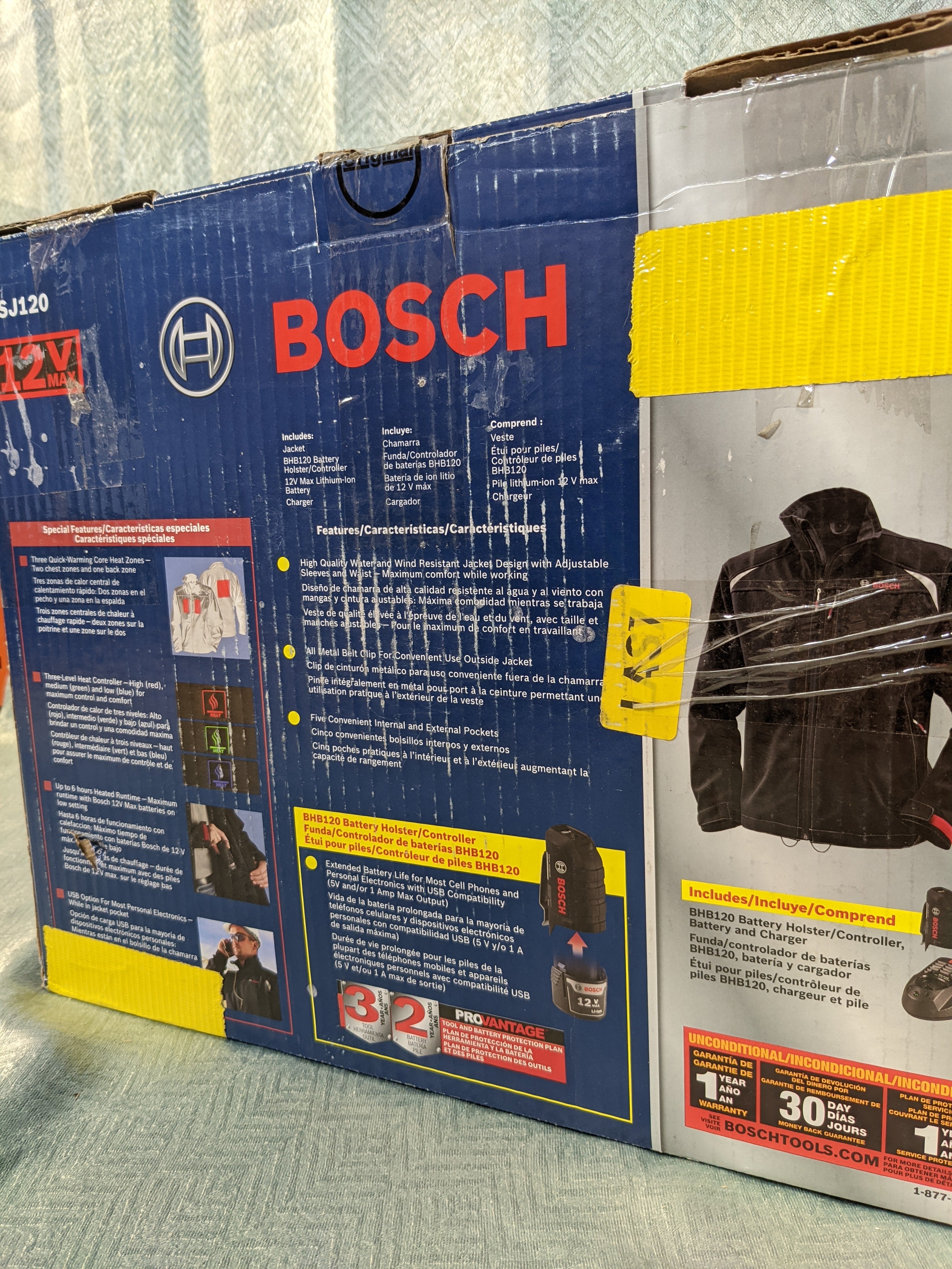 Bosch Men's 12-Volt Max Lithium-Ion Soft Shell Heated Jacket Kit with 2.0Ah Battery, Charger and Holster Small Mens (7579787297006)