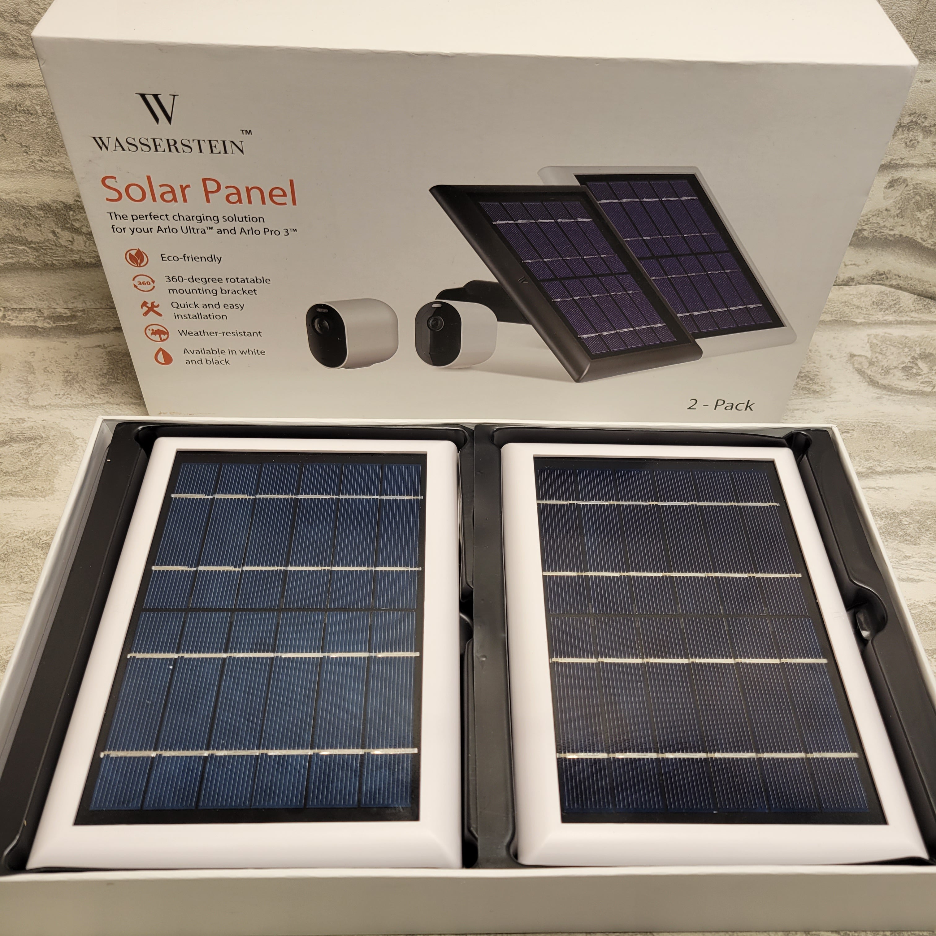 Wasserstein Solar Panel Compatible with Arlo Ultra, Arlo Pro 3 (2-Pack, White) (7544126243054)