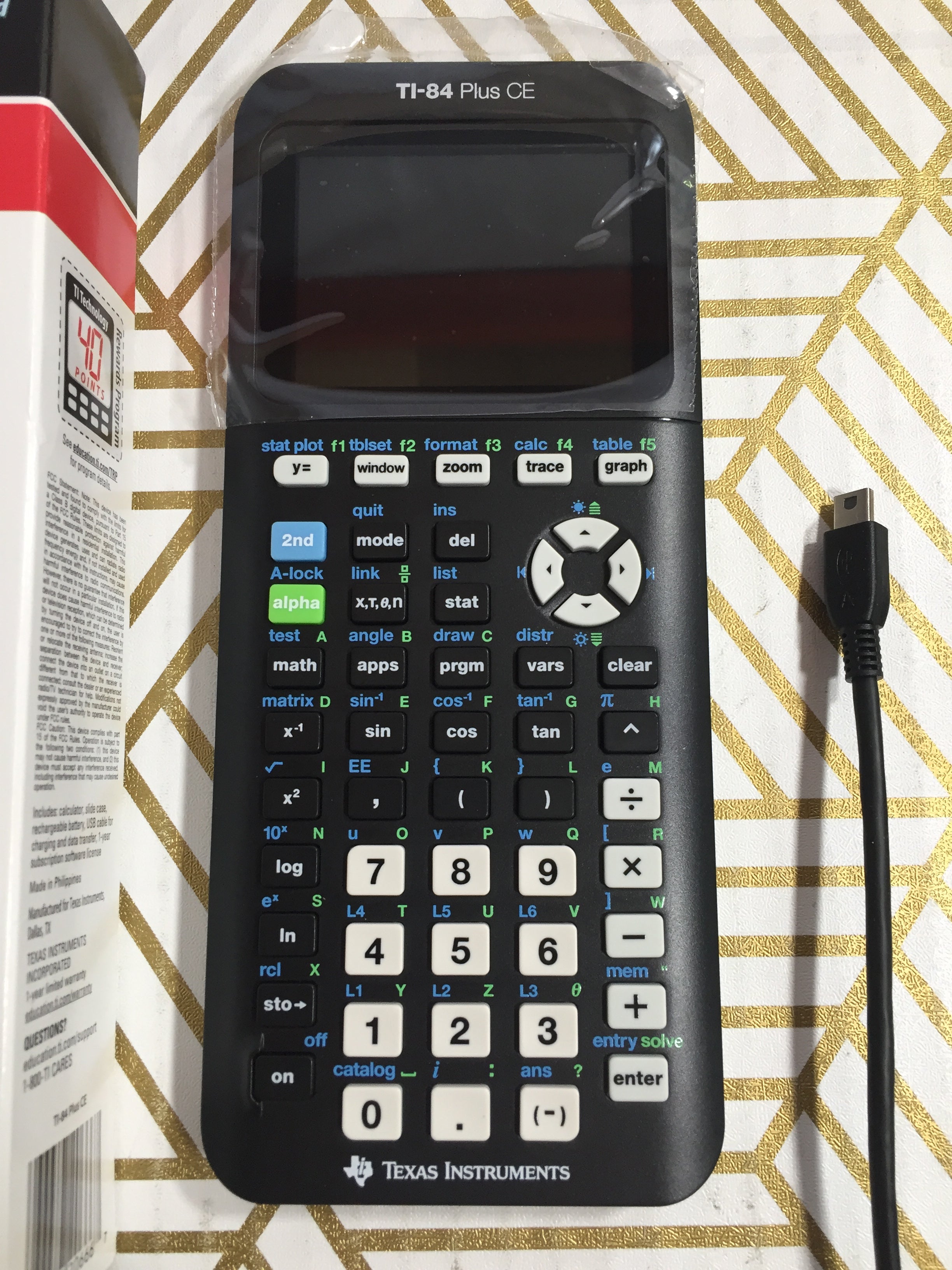 Texas Instruments TI-84 Plus CE Color Graphing Calculator, Black 7.5 Inch (8051250364654)