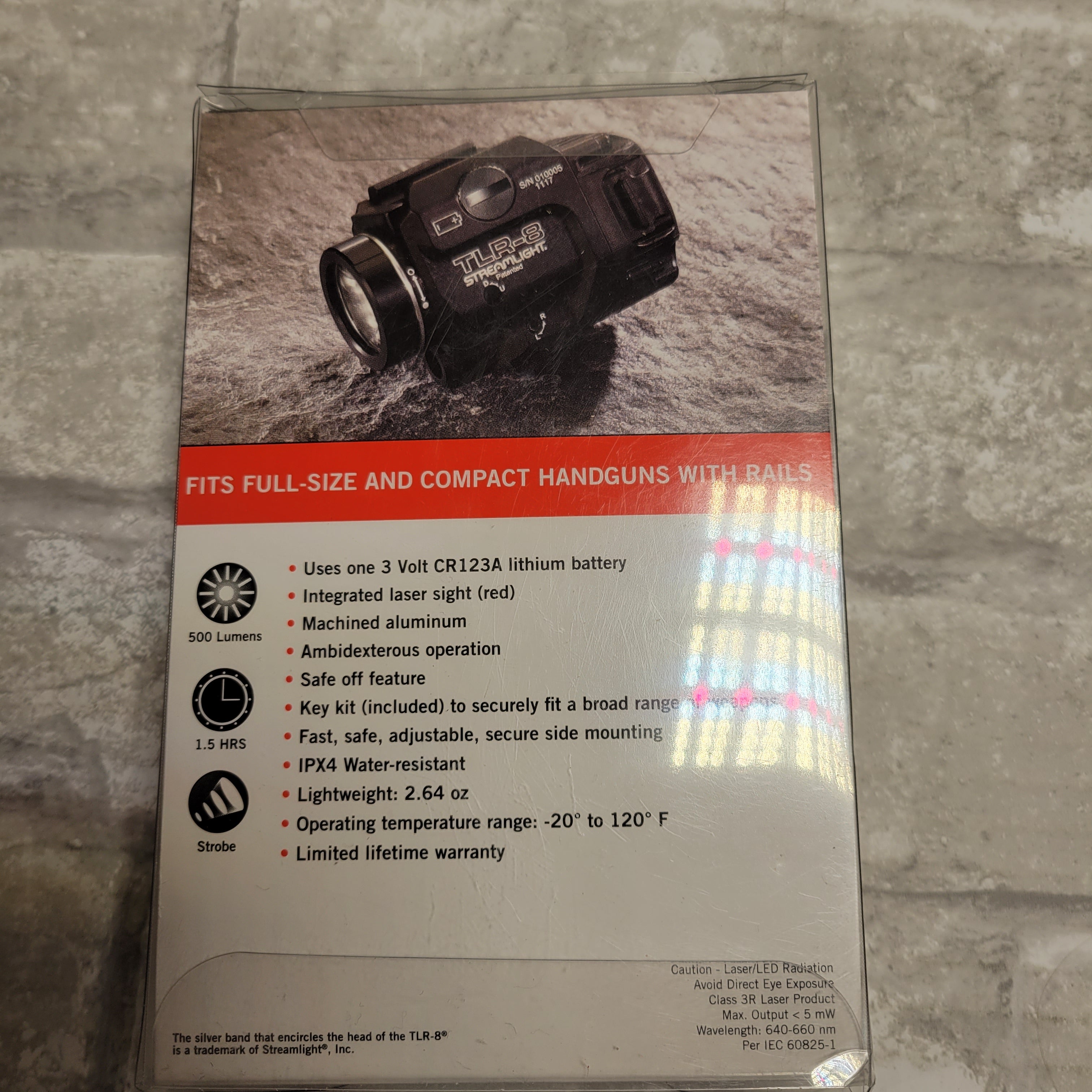 Streamlight TLR-8 Rail Mounted Tactical LED Weapon Light w/ RedLaser (8032898547950)