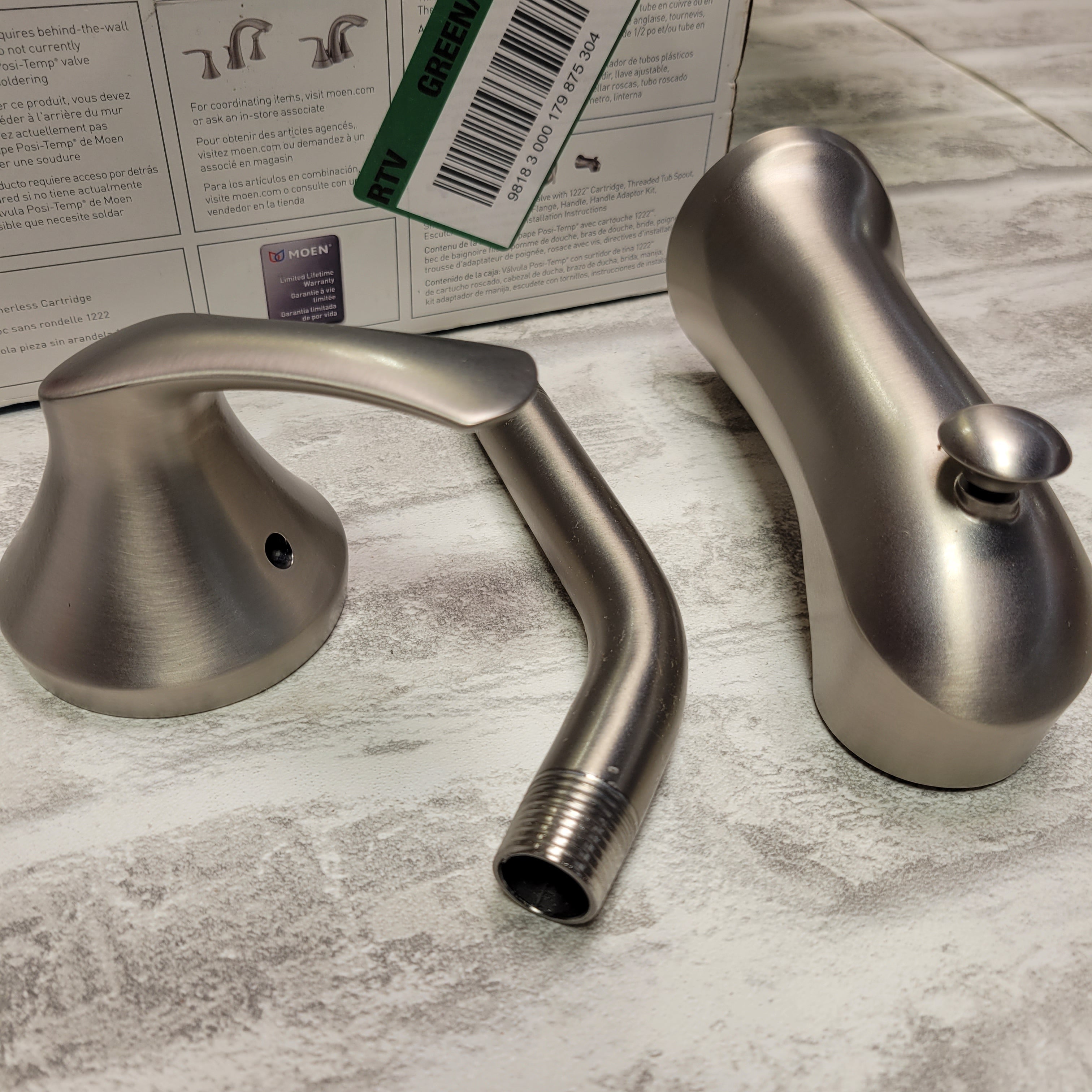 Moen Darcy Tub and Shower Faucet, Spot Resist Brushed Nickel (Valve Included) (7631552610542)