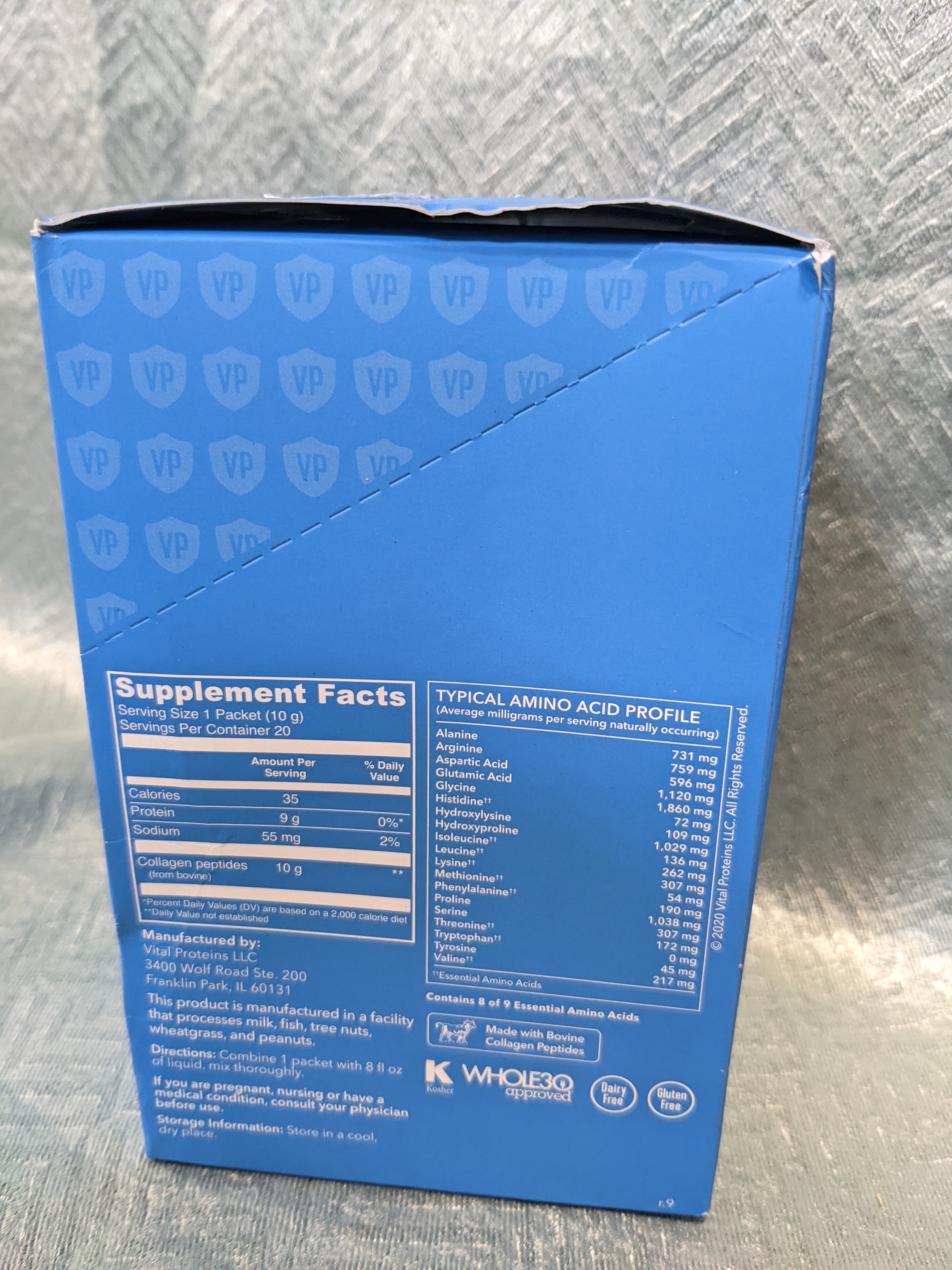 Vital Proteins Collagen Peptides Powder Supplement (Type I, III) Travel Packs, Hydrolyzed Collagen for Skin Hair Nail Joint (7569956995310)