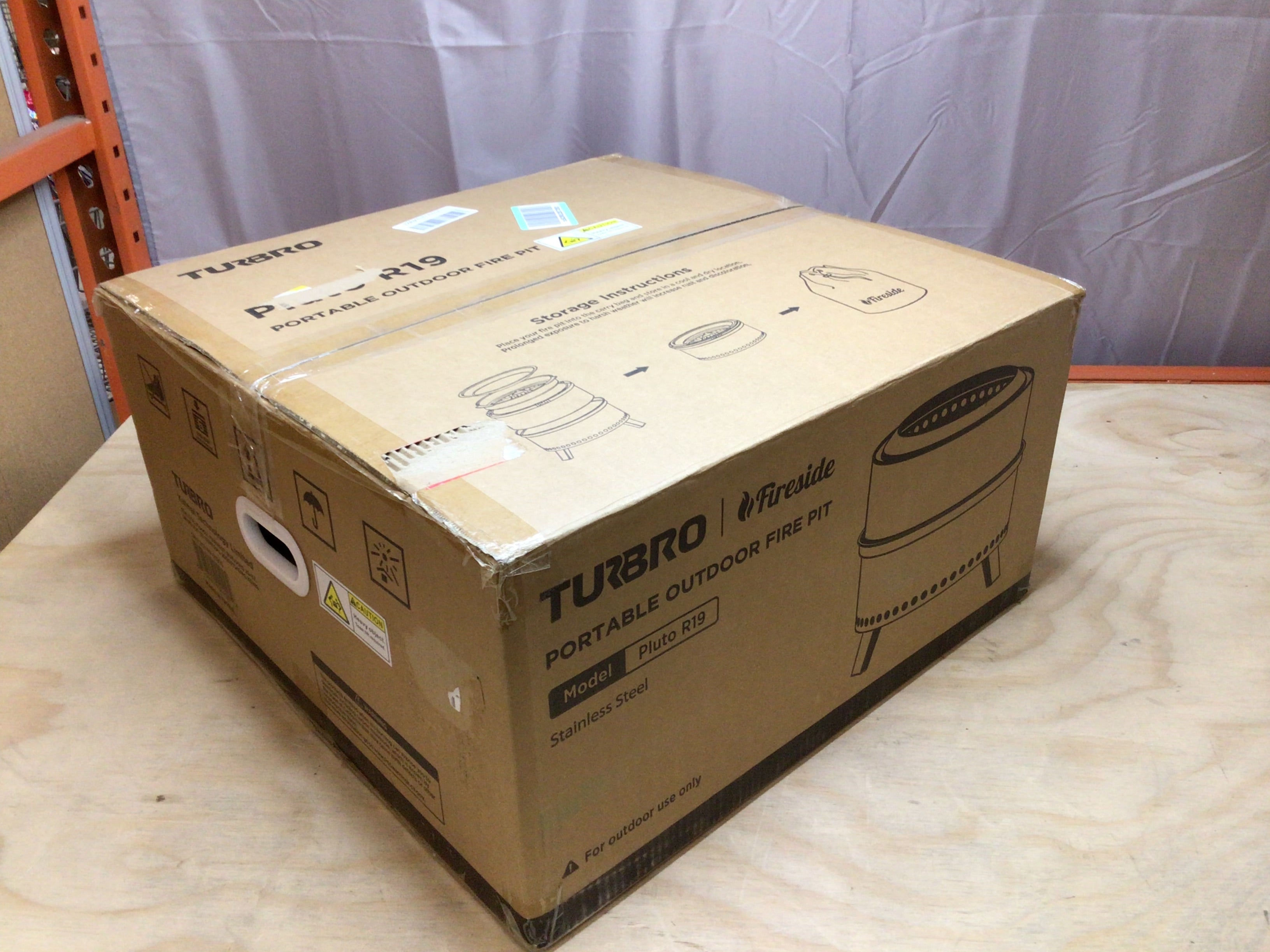 TURBRO Pluto R19-SS 19 Inch Smokeless Fire Pit, Portable, Silver **OPEN BOX** (8111871131886)