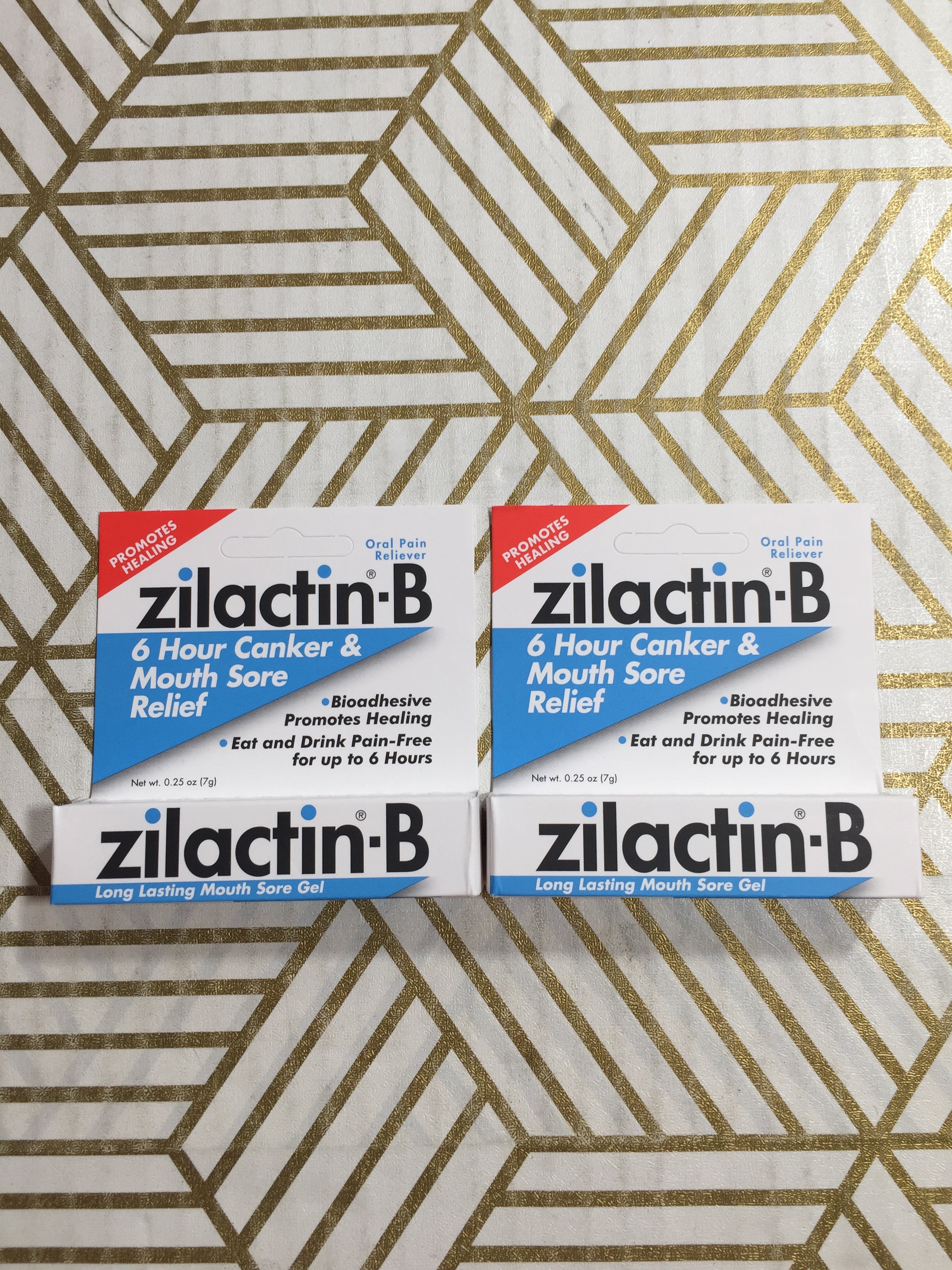 Zilactin-B Oral Pain Reliever, 6 Hour Canker & Mouth Sore Relief Gel *2 PACK* (8091375141102)