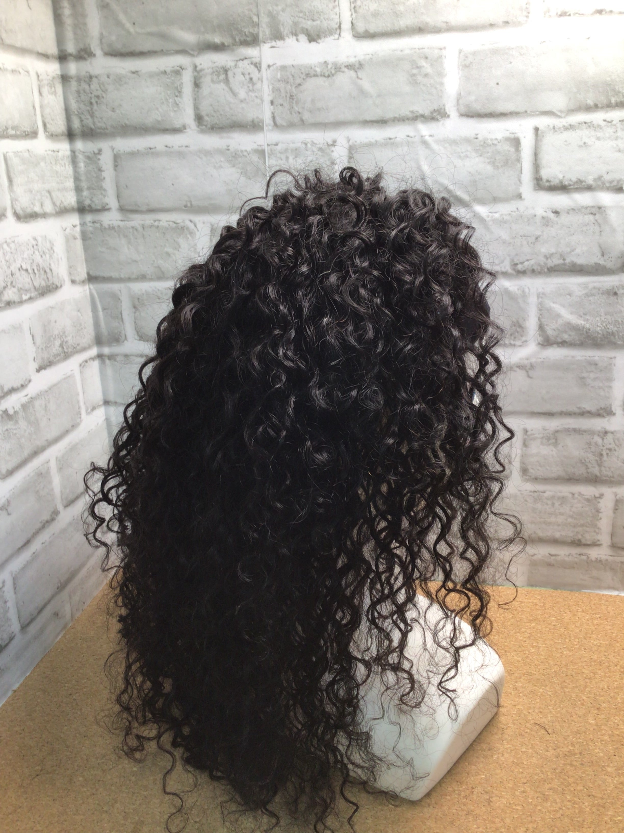 ToyoTress Headband Wig 18'' Kinky Curly / Black / Elastic net (7948372181230)