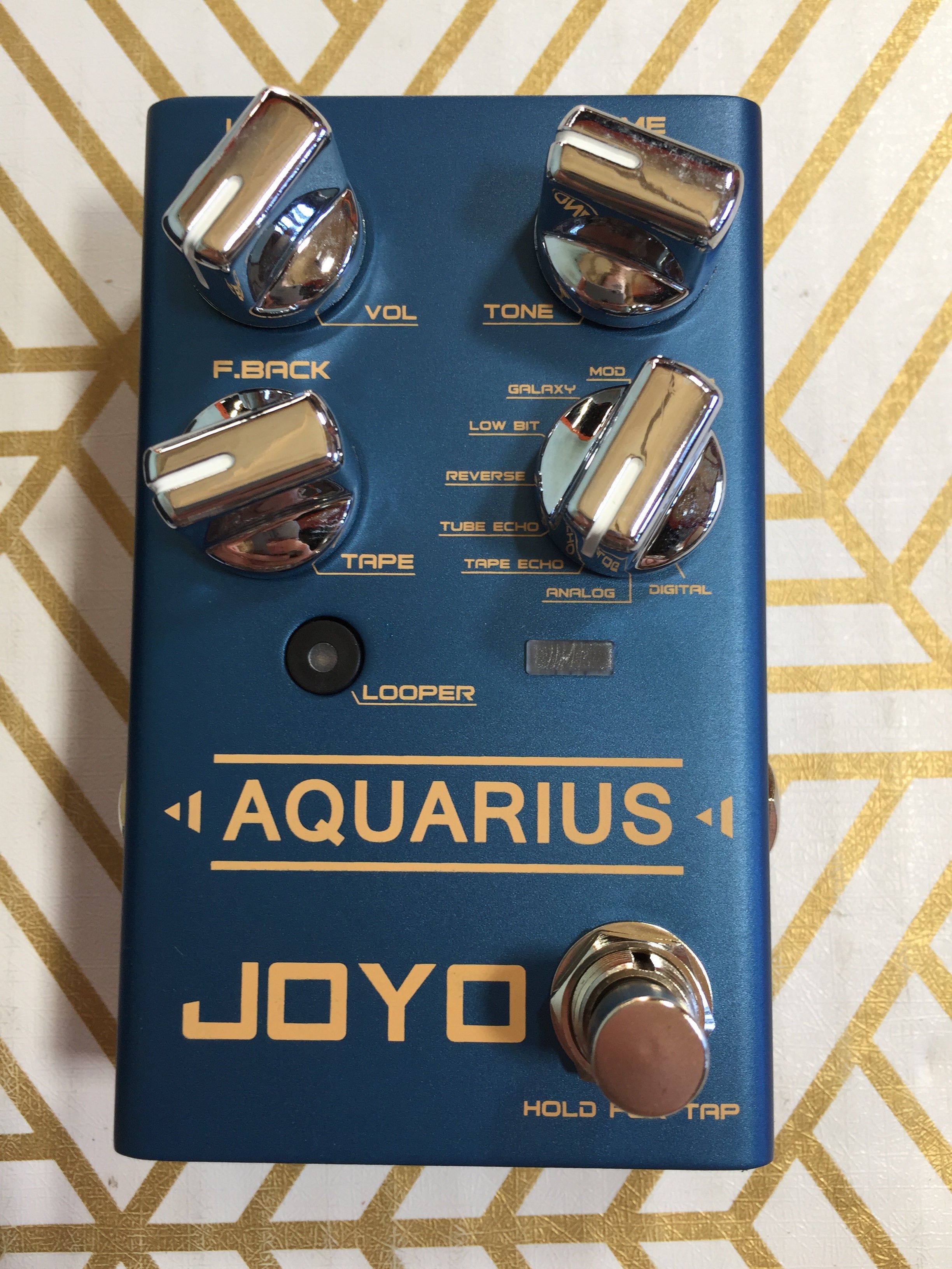 JOYO Digital Delay Effect Pedal with Looper for Electric Guitars Aquarius R-07 (7819963957486)