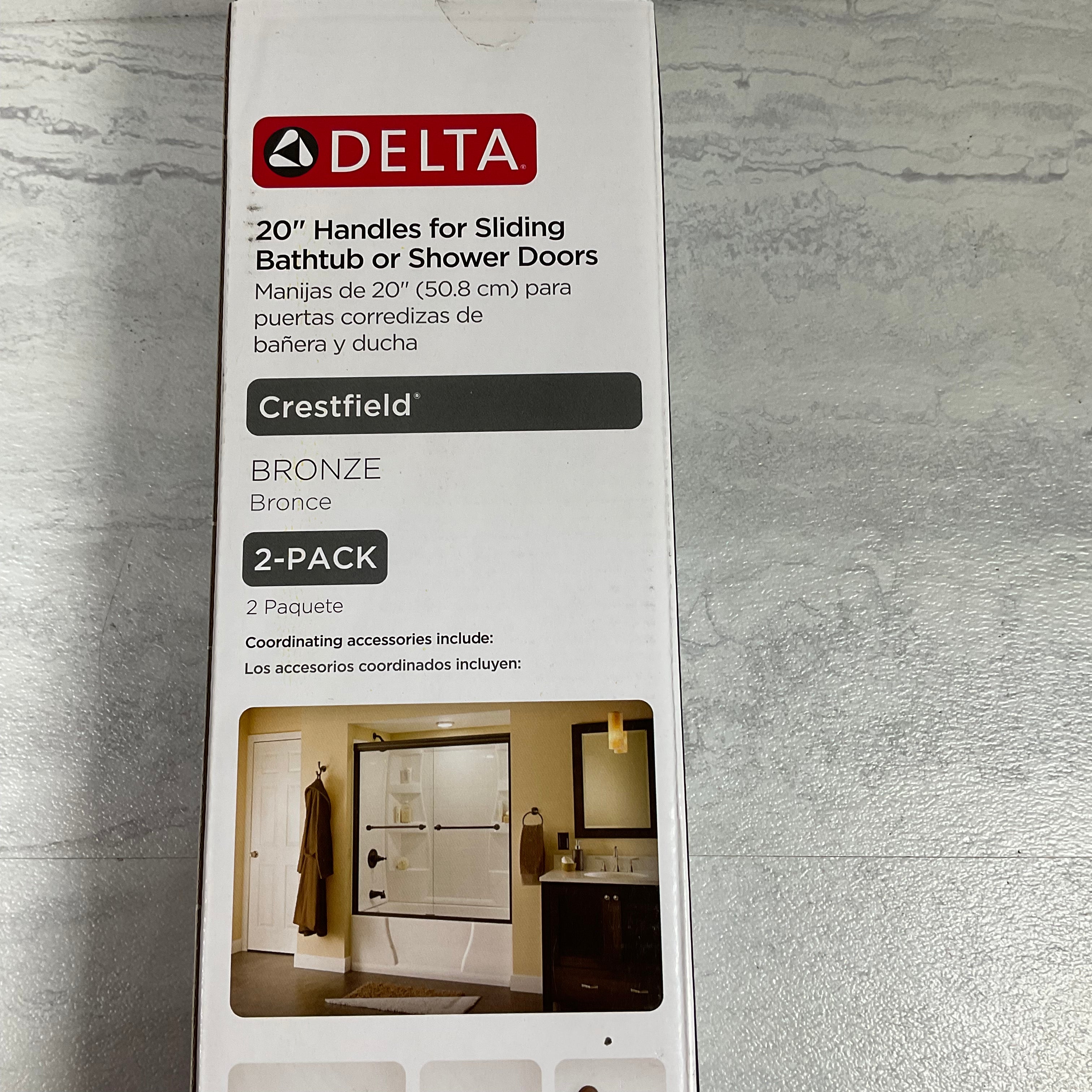 Delta SDBR003-OB-R 20 in. Crestfield Handle Sliding Shower Tub Door Bronze (7345173561582)