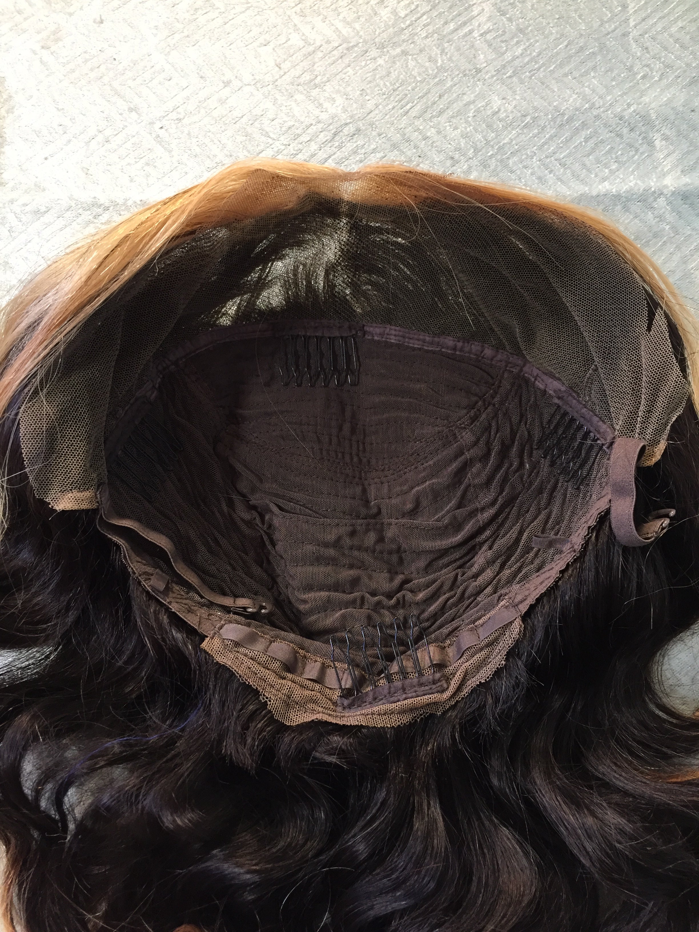 Carrotor Wig Dark Brown Ombre with Blonde Real Human Hair 18 Inches (7603062669550)